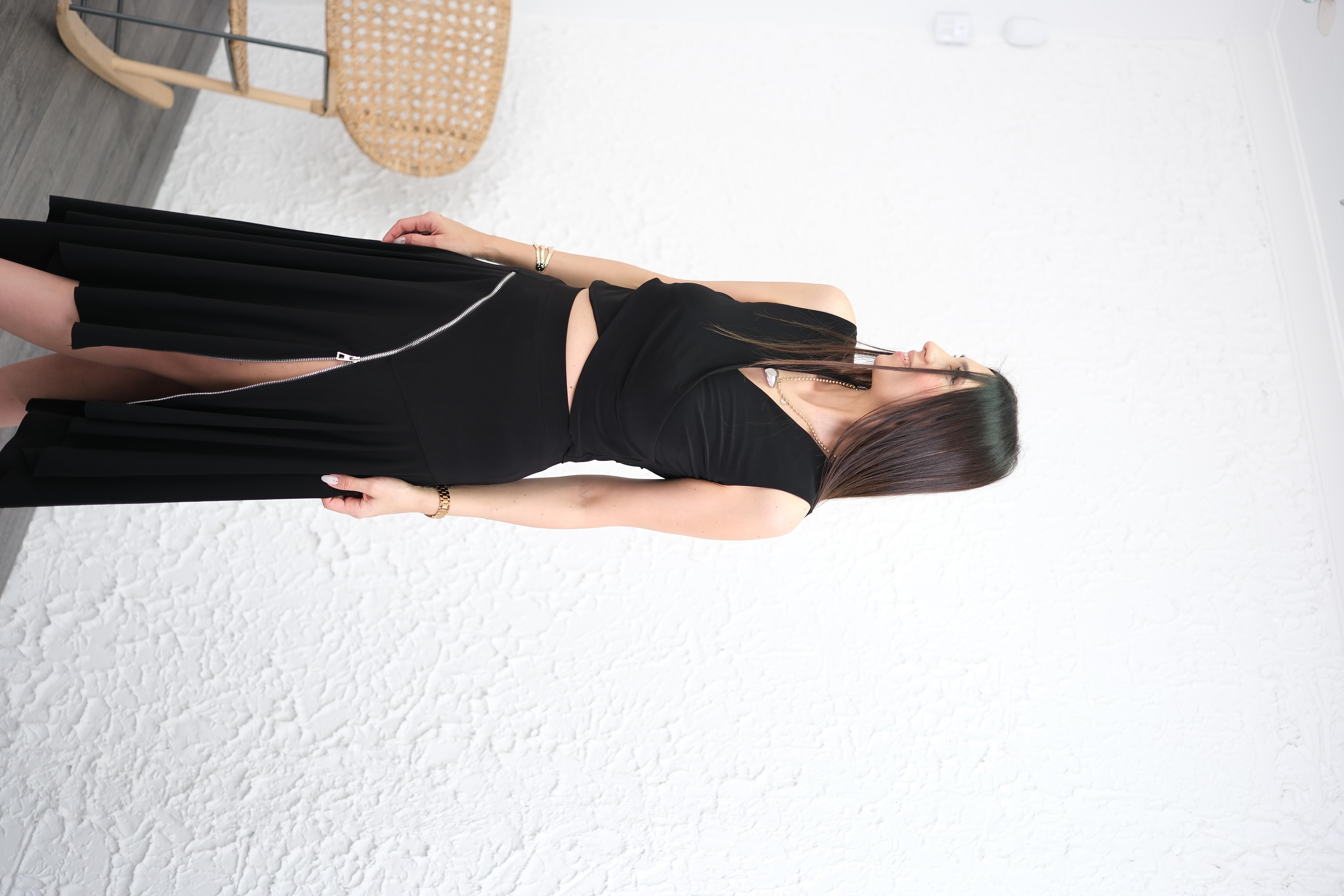 POLLY SİYAH TASARIM ETEK