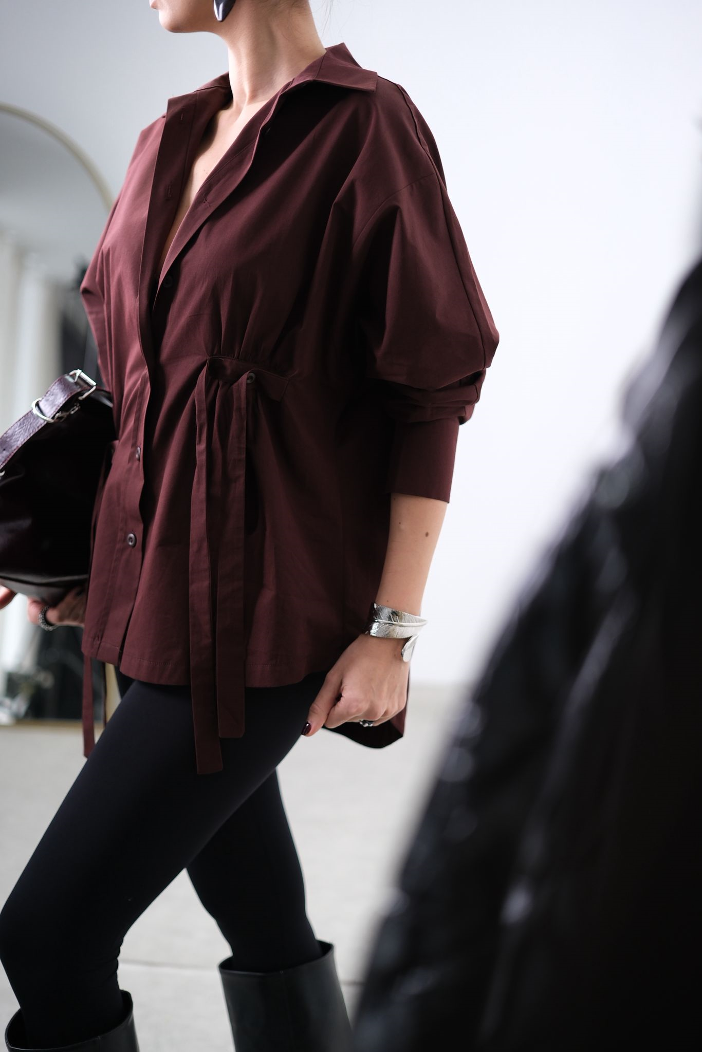 POMMY BORDO TASARIM GÖMLEK