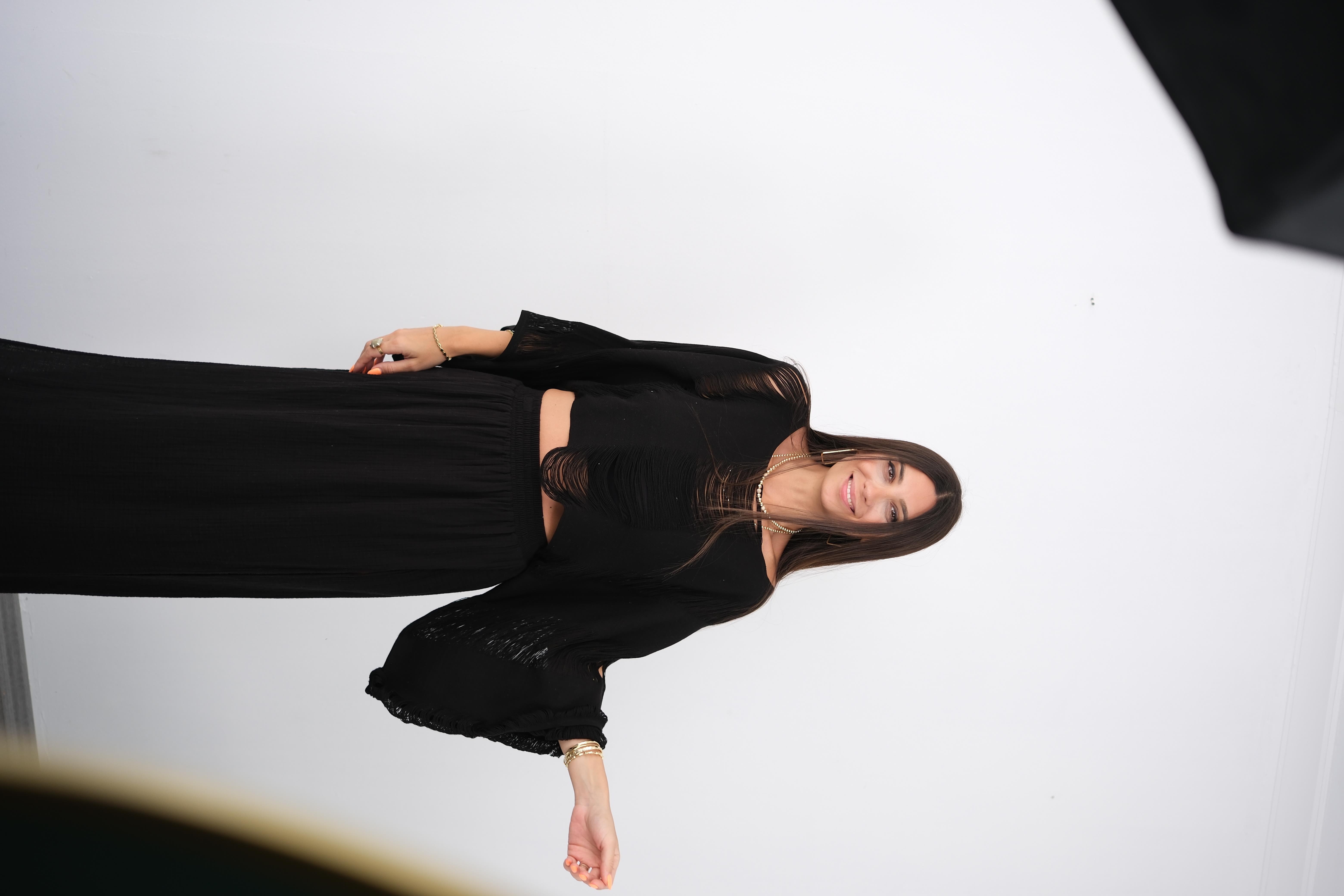 PUERTO HANDMADE SİYAH BLUZ