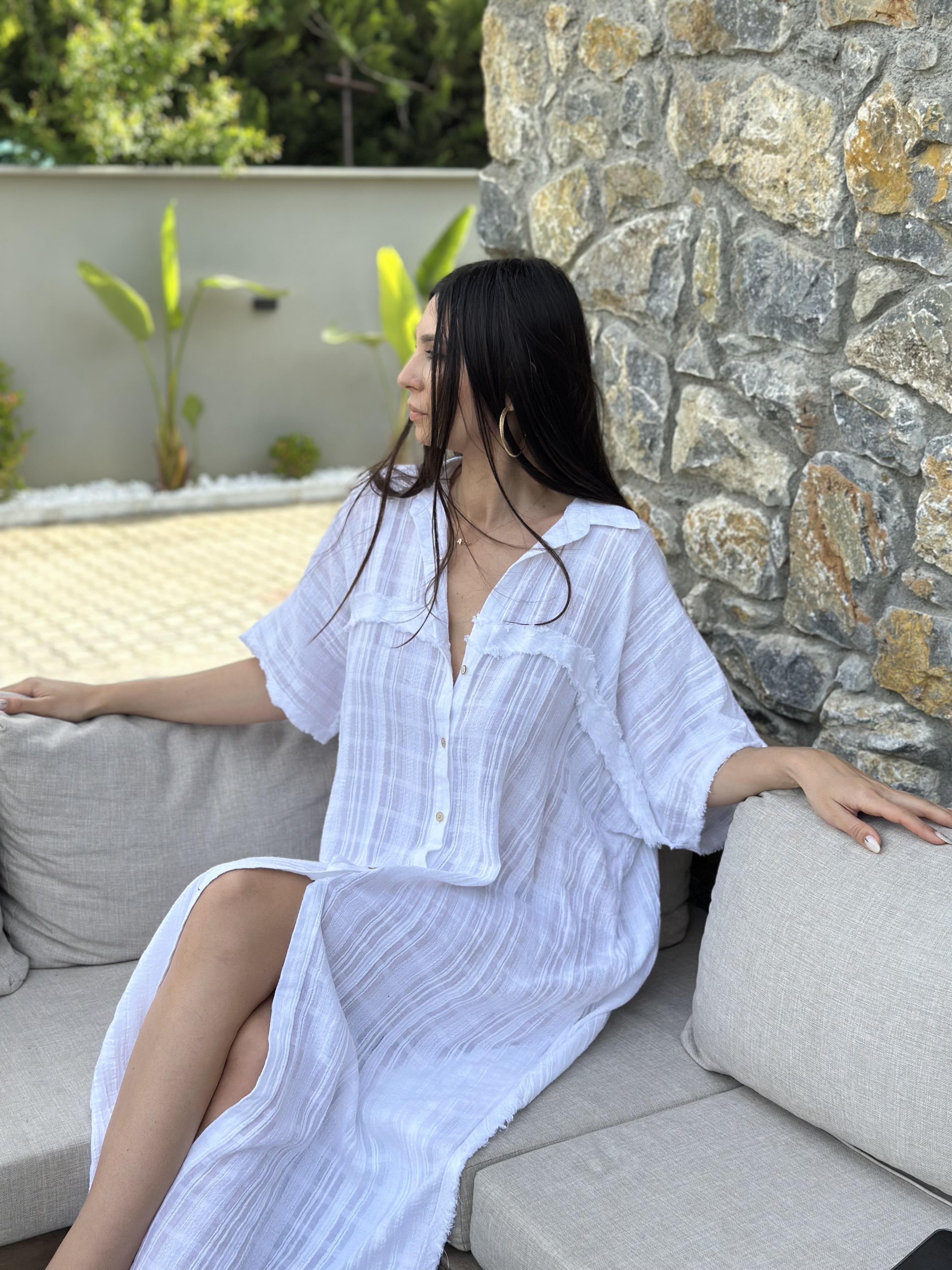 RENA BEYAZ GÖMLEK ELBİSE