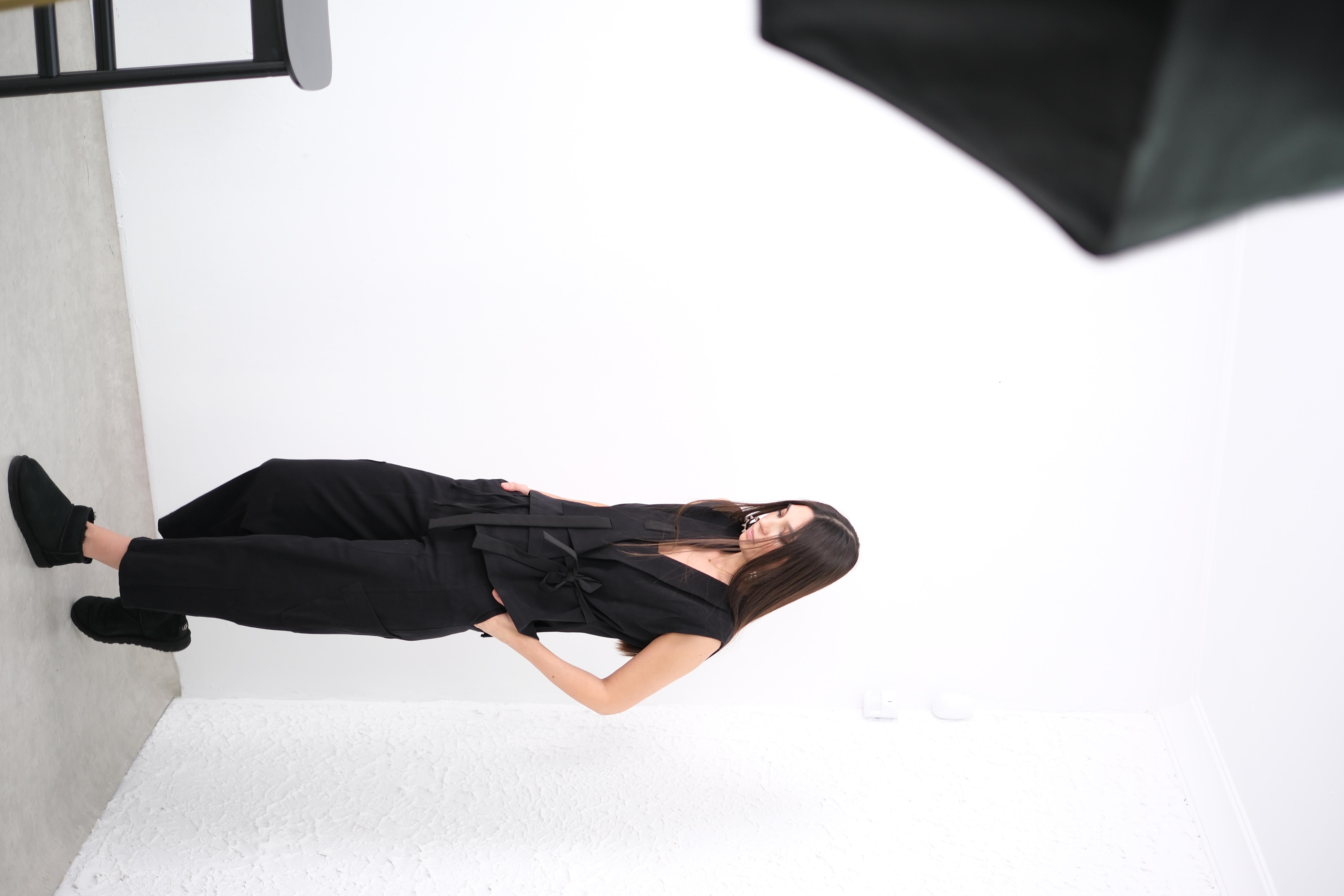 RİCCA SİYAH GENİŞ PAÇA PANTOLON