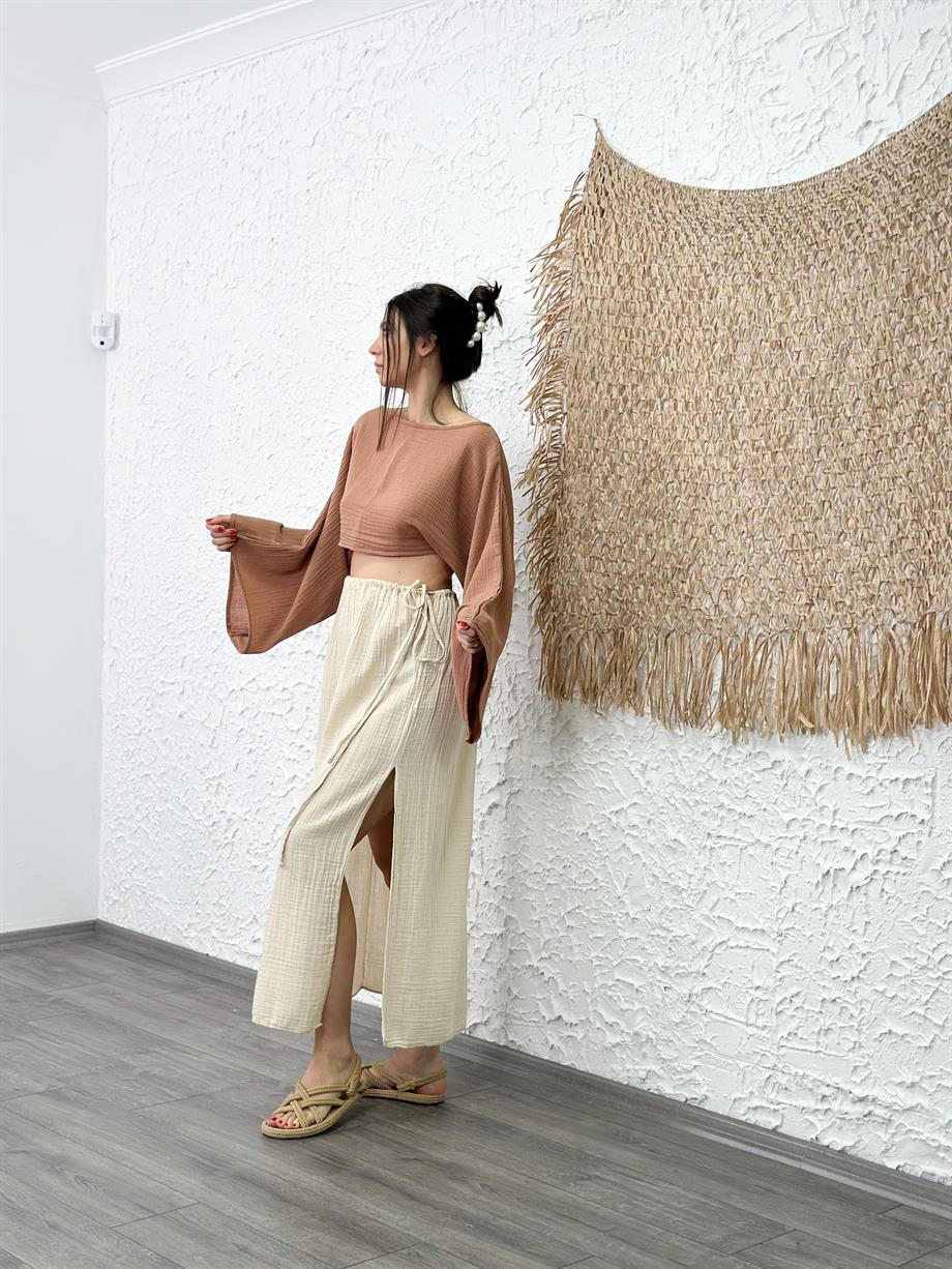 RİCHA BEL BÜZGÜLÜ BEJ ETEK