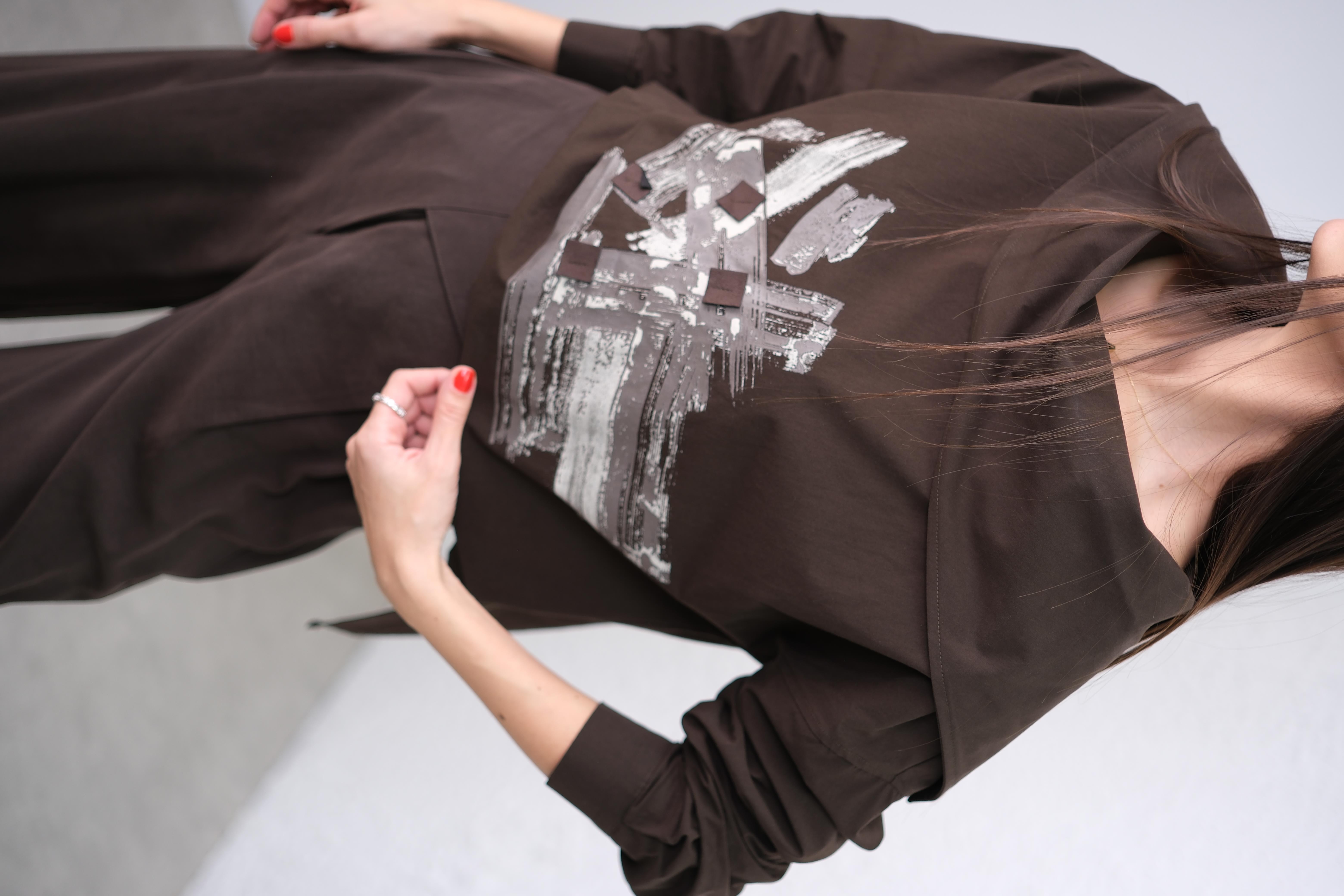 ROSSO BASKILI KAHVE BLUZ