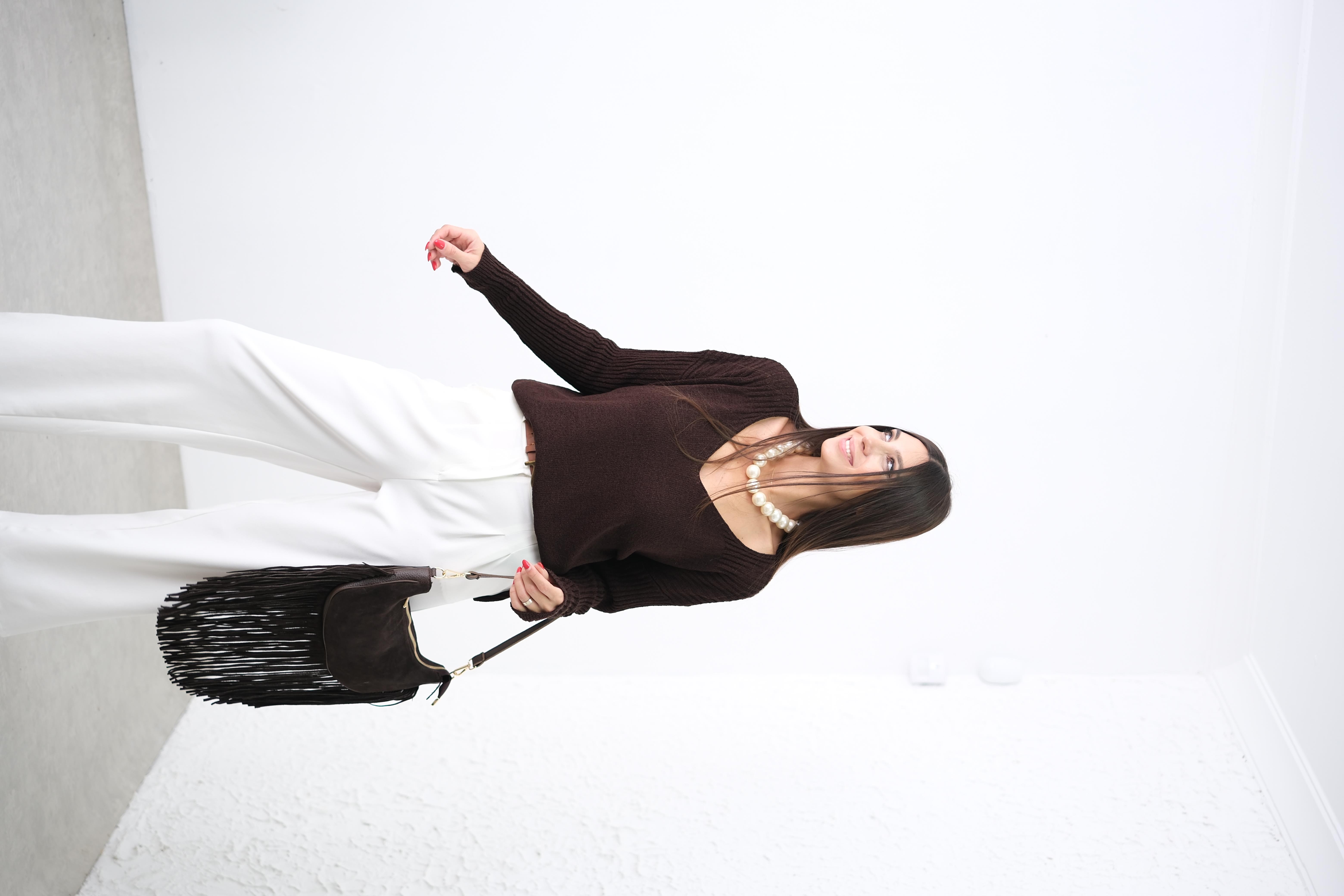 SİLLY V YAKA KAHVE TRİKO