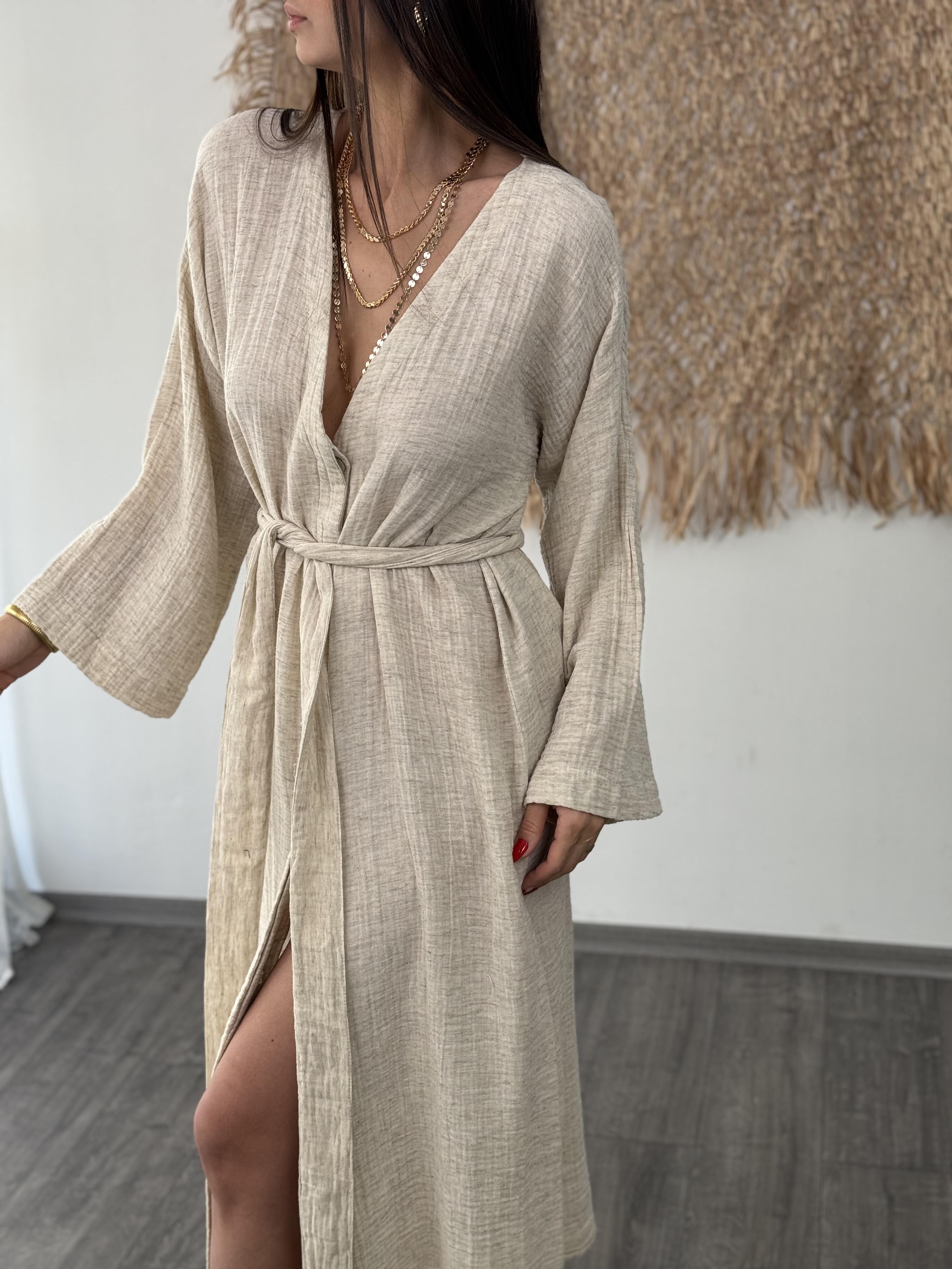 SİNDE KENEVİR KAFTAN ELBİSE