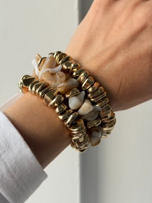STONE 3 LÜ GOLD BİLEKLİK