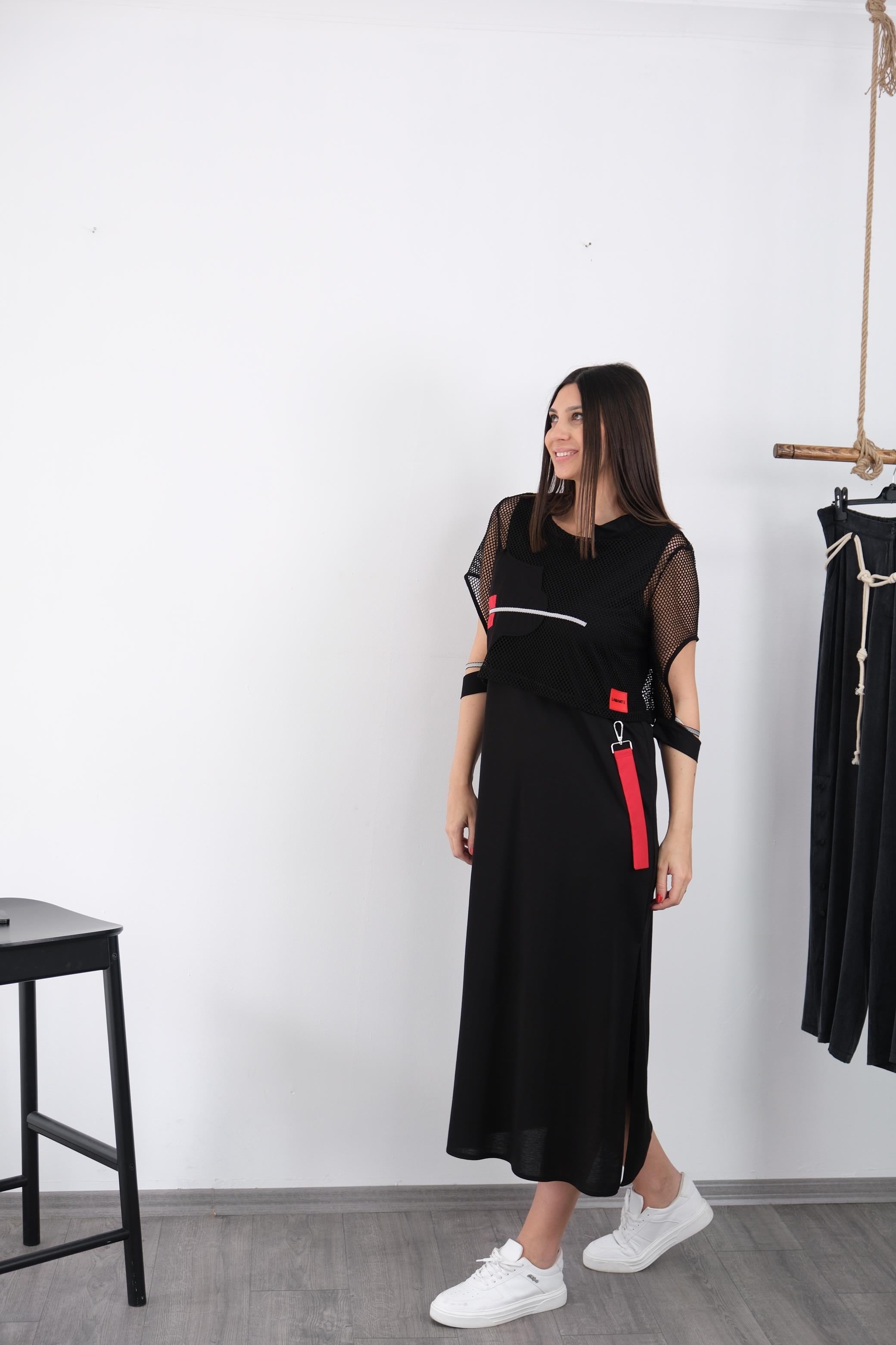 SUGAR FİLE DETAYLI ELBİSE