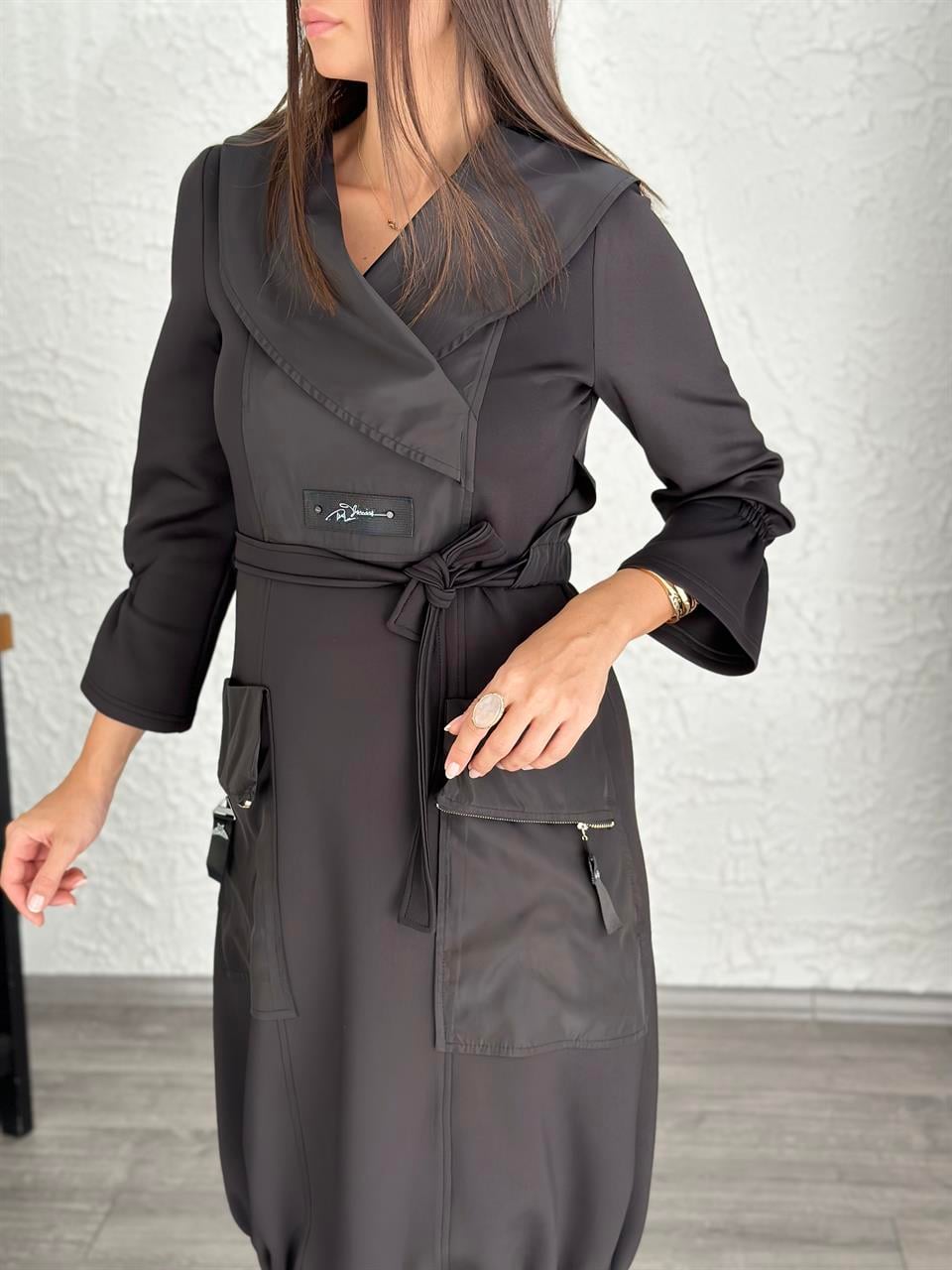 TAYLOR SİYAH TASARIM ELBİSE