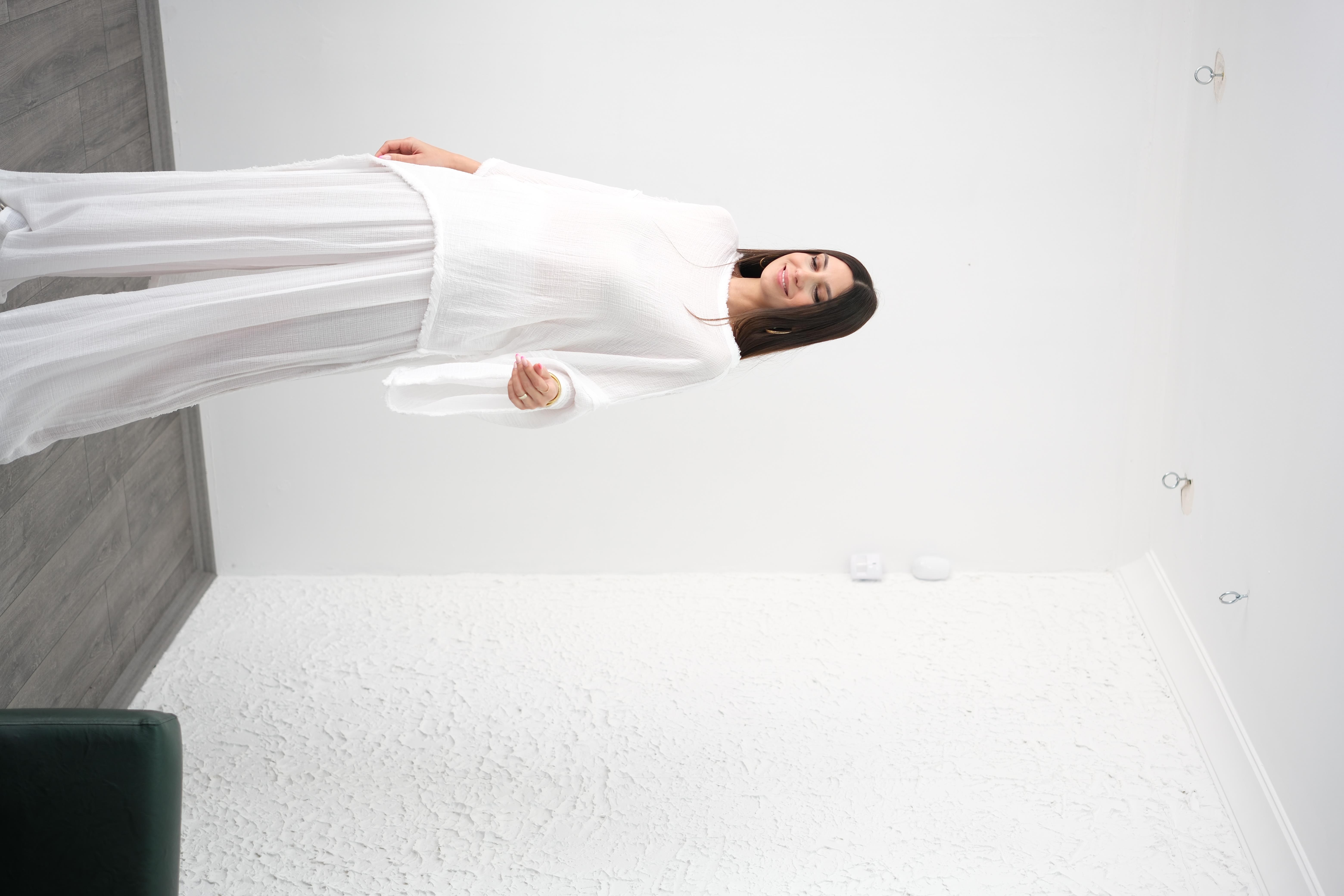 VALYA ASİMETRİK BEYAZ TUNİK