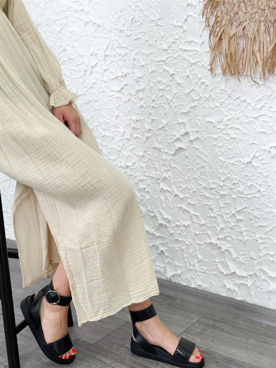 ZEYNA DERİ SANDALET