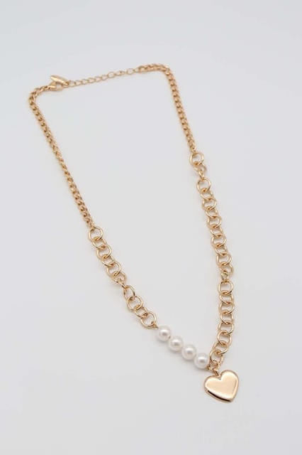 ADEL KALP İNCİLİ ÇELİK KOLYE