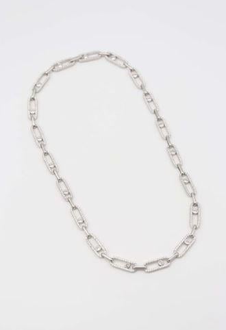 AFİ ATAÇ BEYAZ ÇELİK KOLYE (40CM)