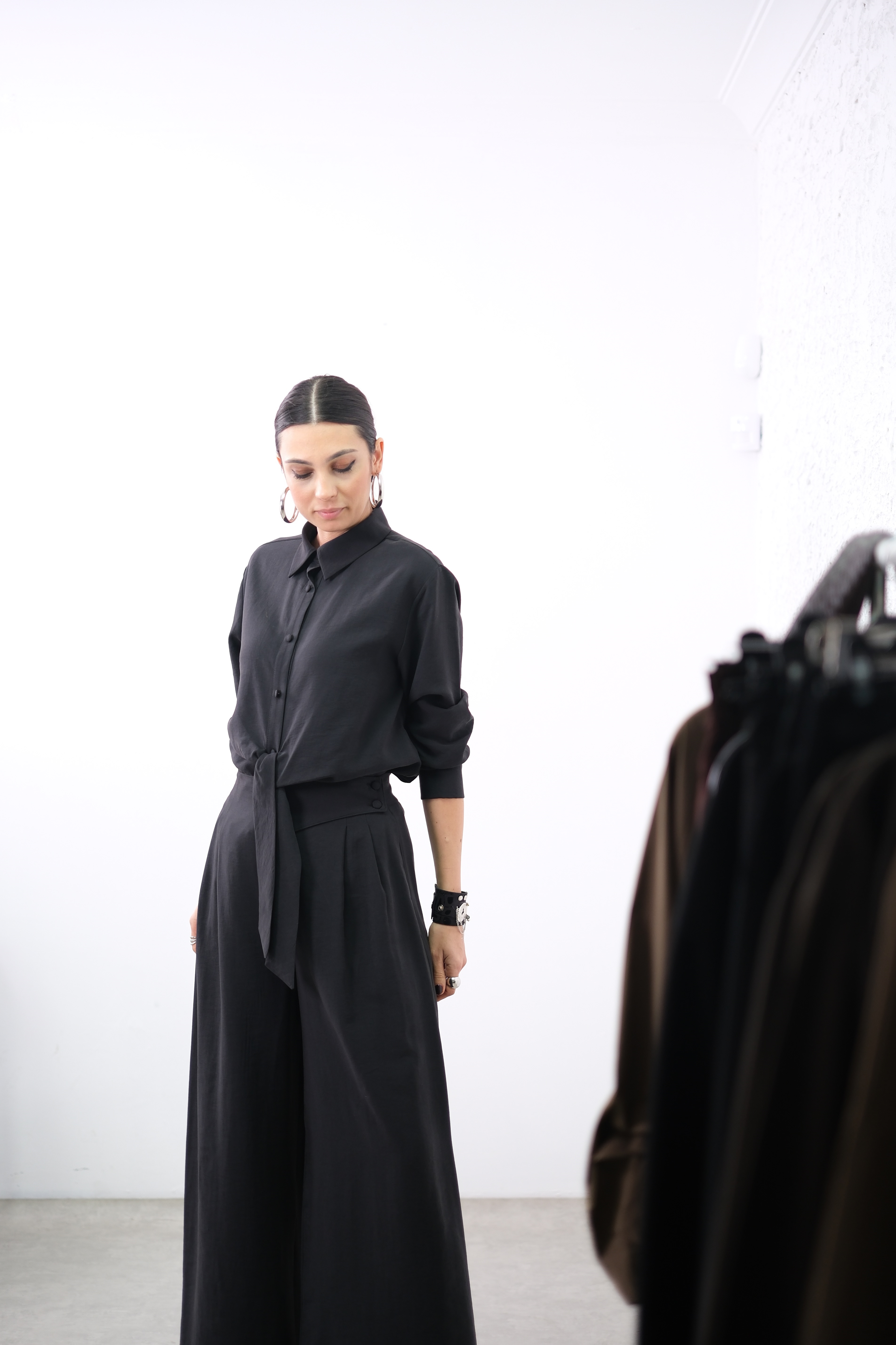 AMORE TASARIM SİYAH PANTOLON
