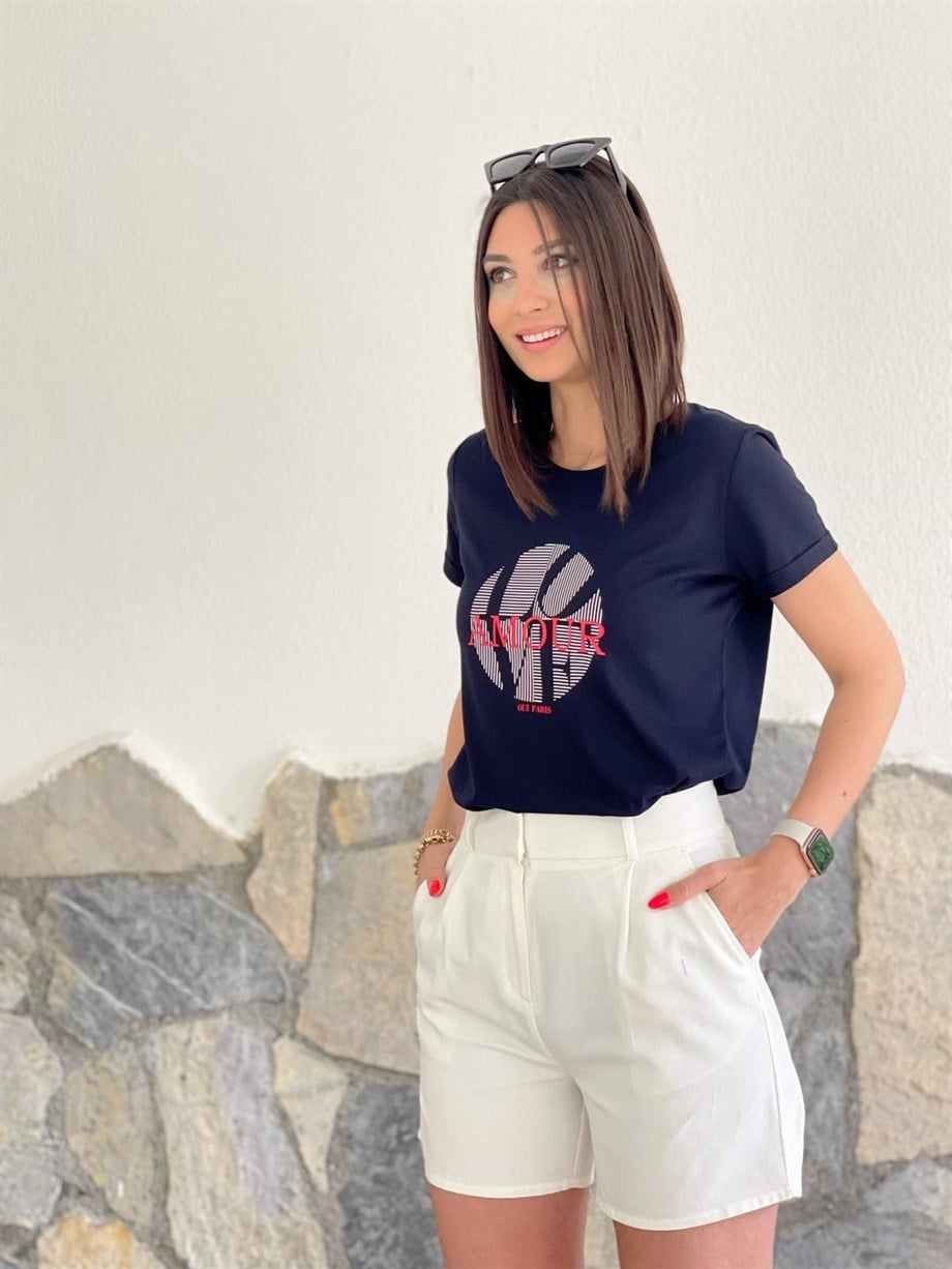 AMOUR LACİVERT TİŞÖRT