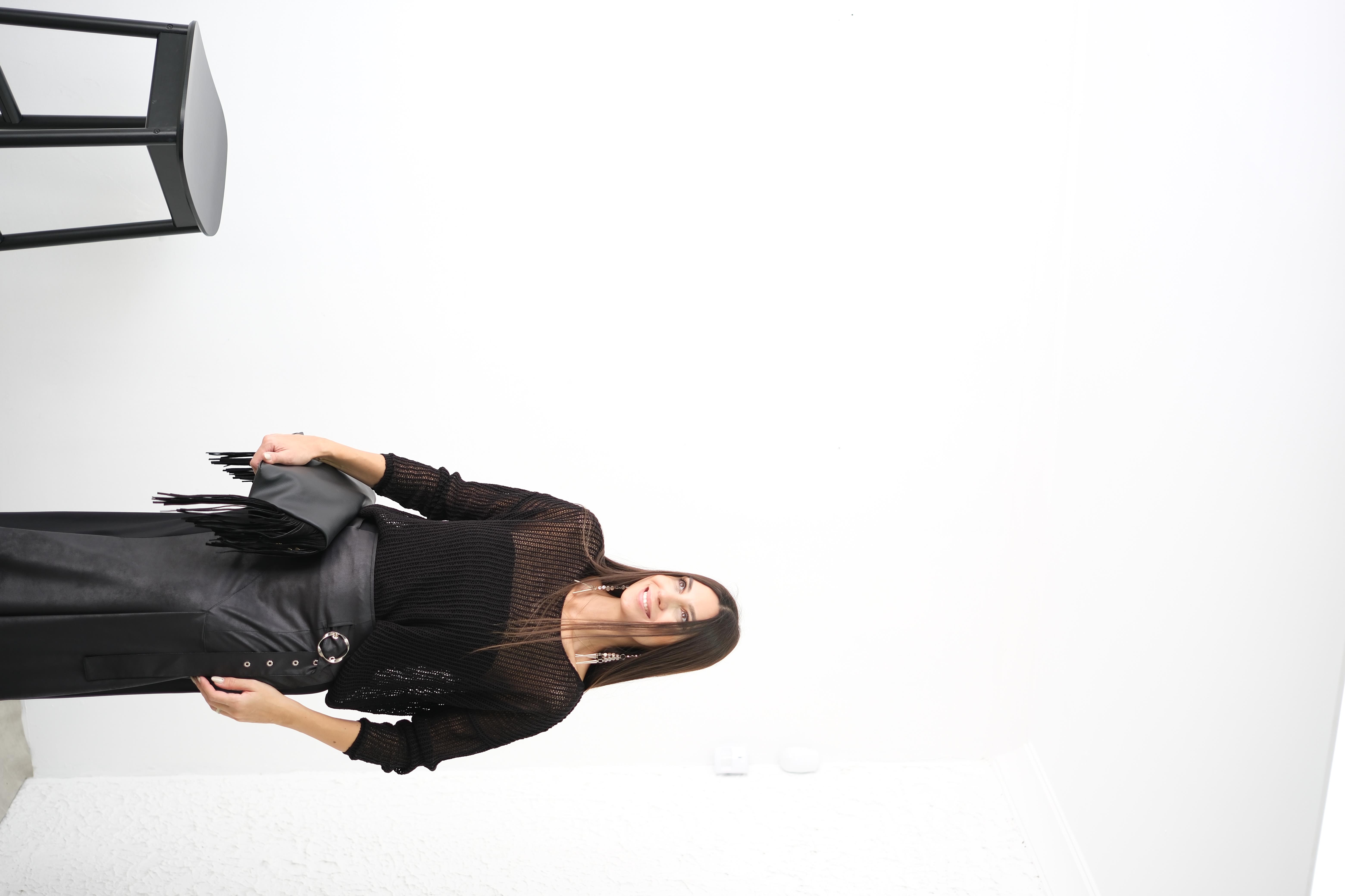 ANTE SİYAH FİLE BLUZ