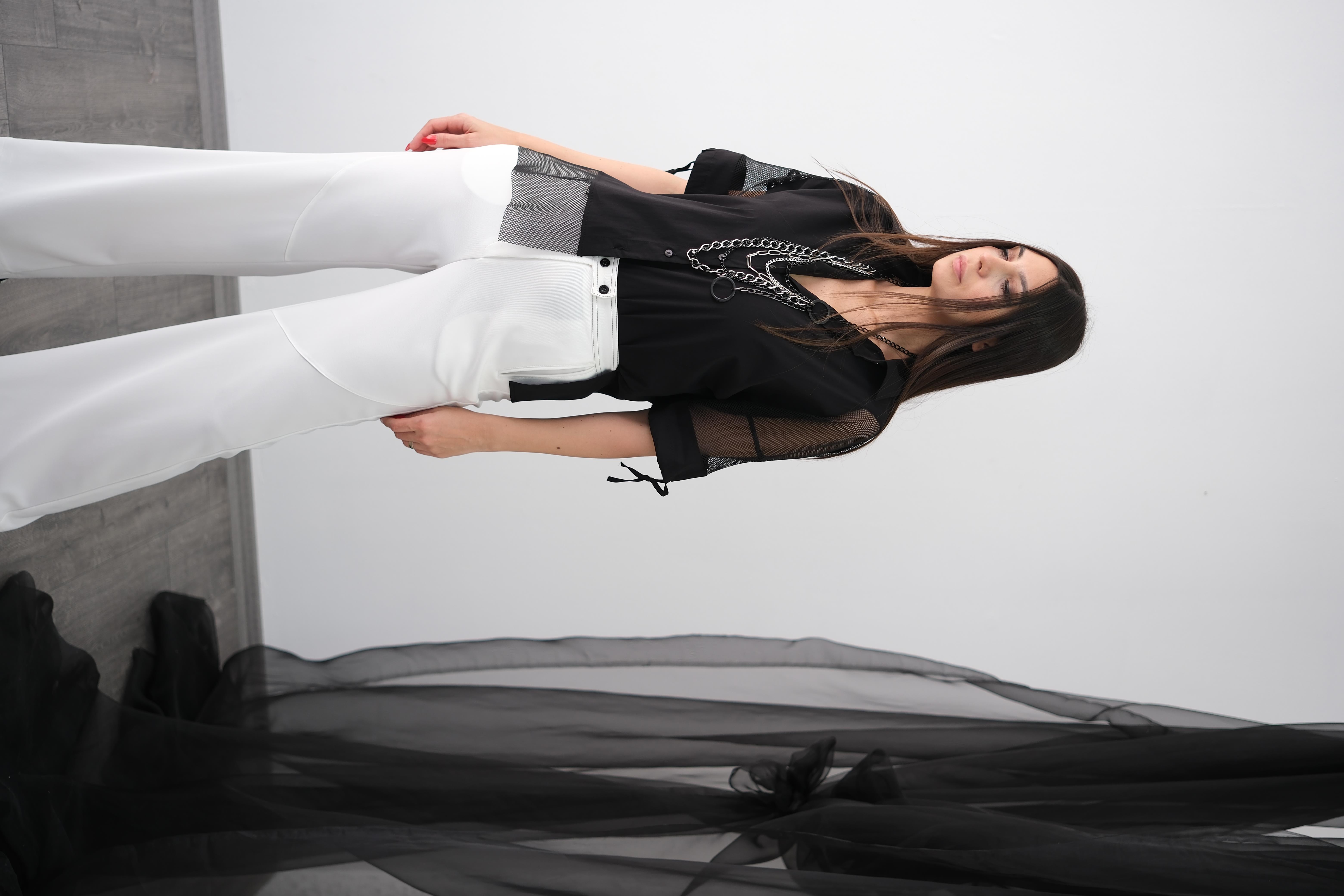 ARİS FİLE DETAYLI SİYAH GÖMLEK