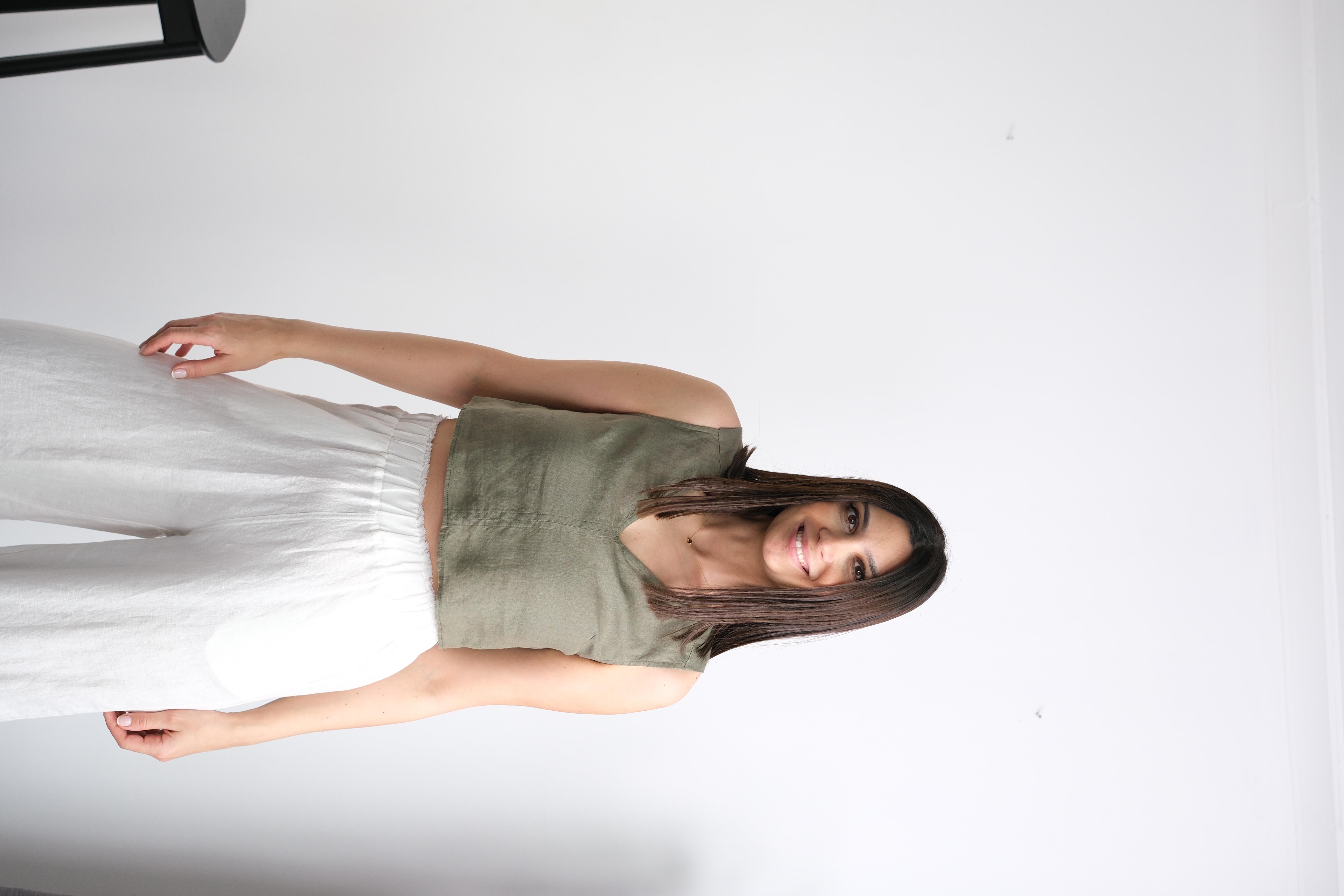 ATHENA HAKİ  KETEN BLUZ