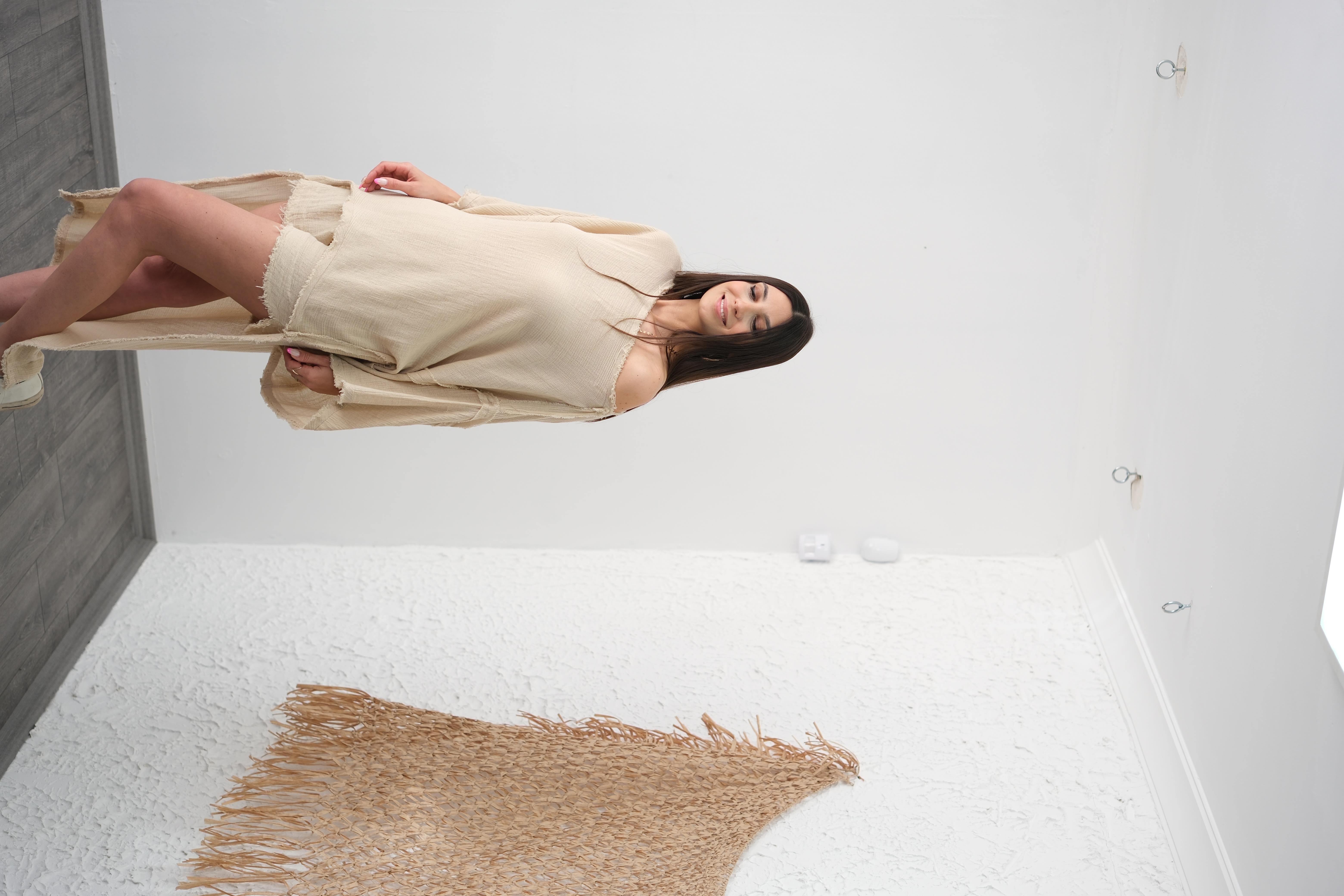 BELLY ASİMETRİK BEJ TUNİK