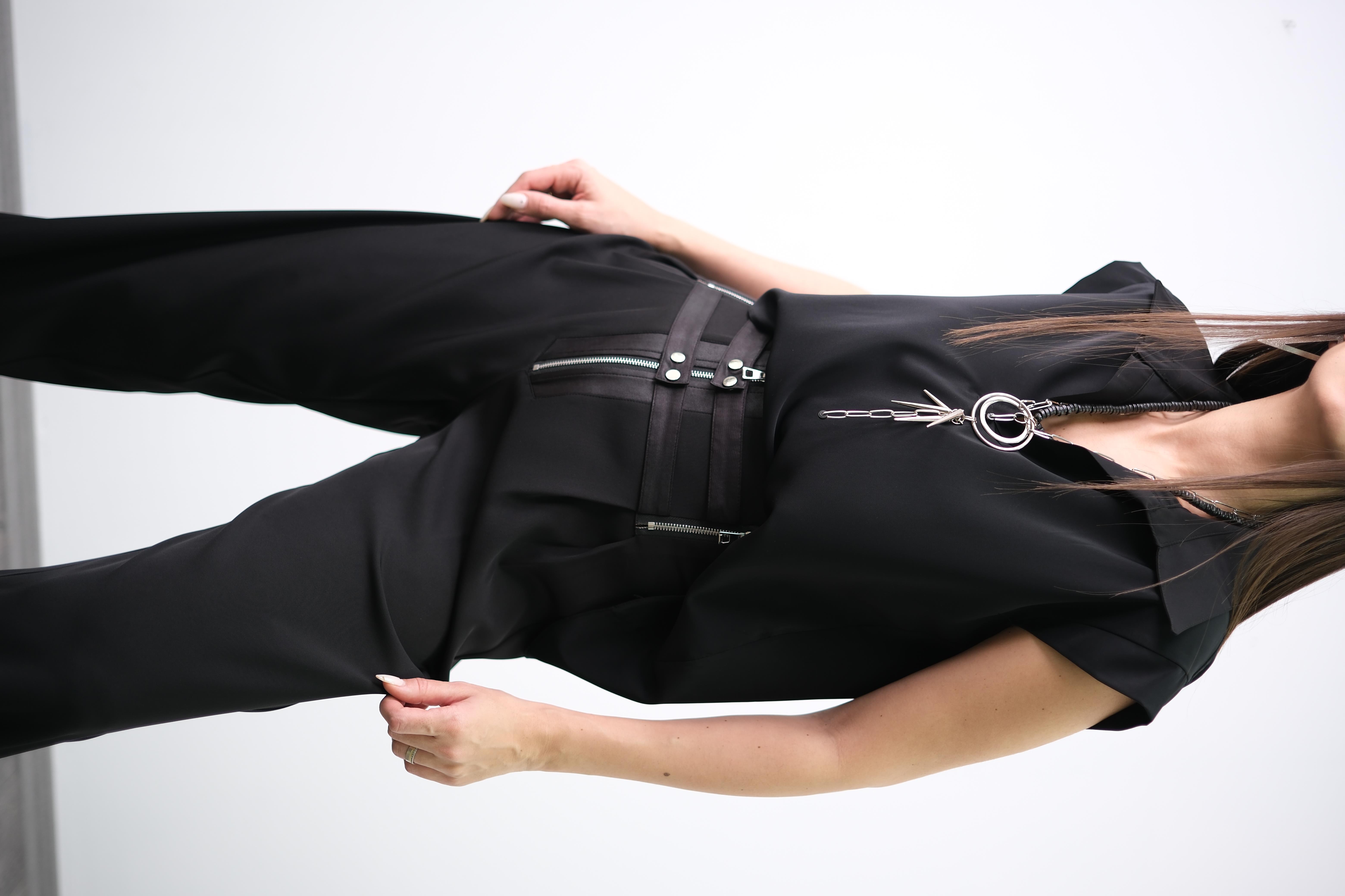 BOLOGNA SİYAH TASARIM BLUZ