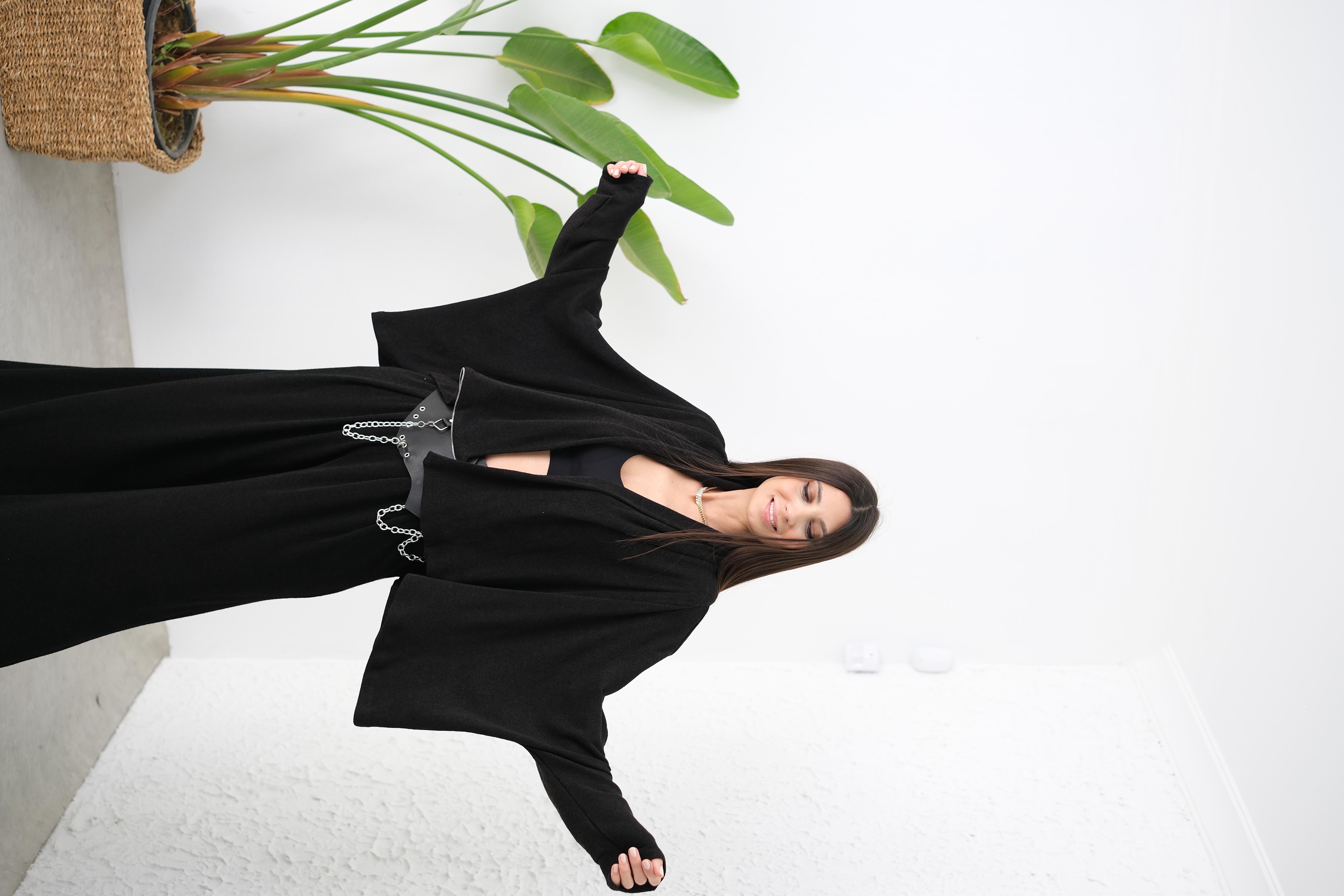 BRAVA SİYAH TRİKO BLUZ CEKET