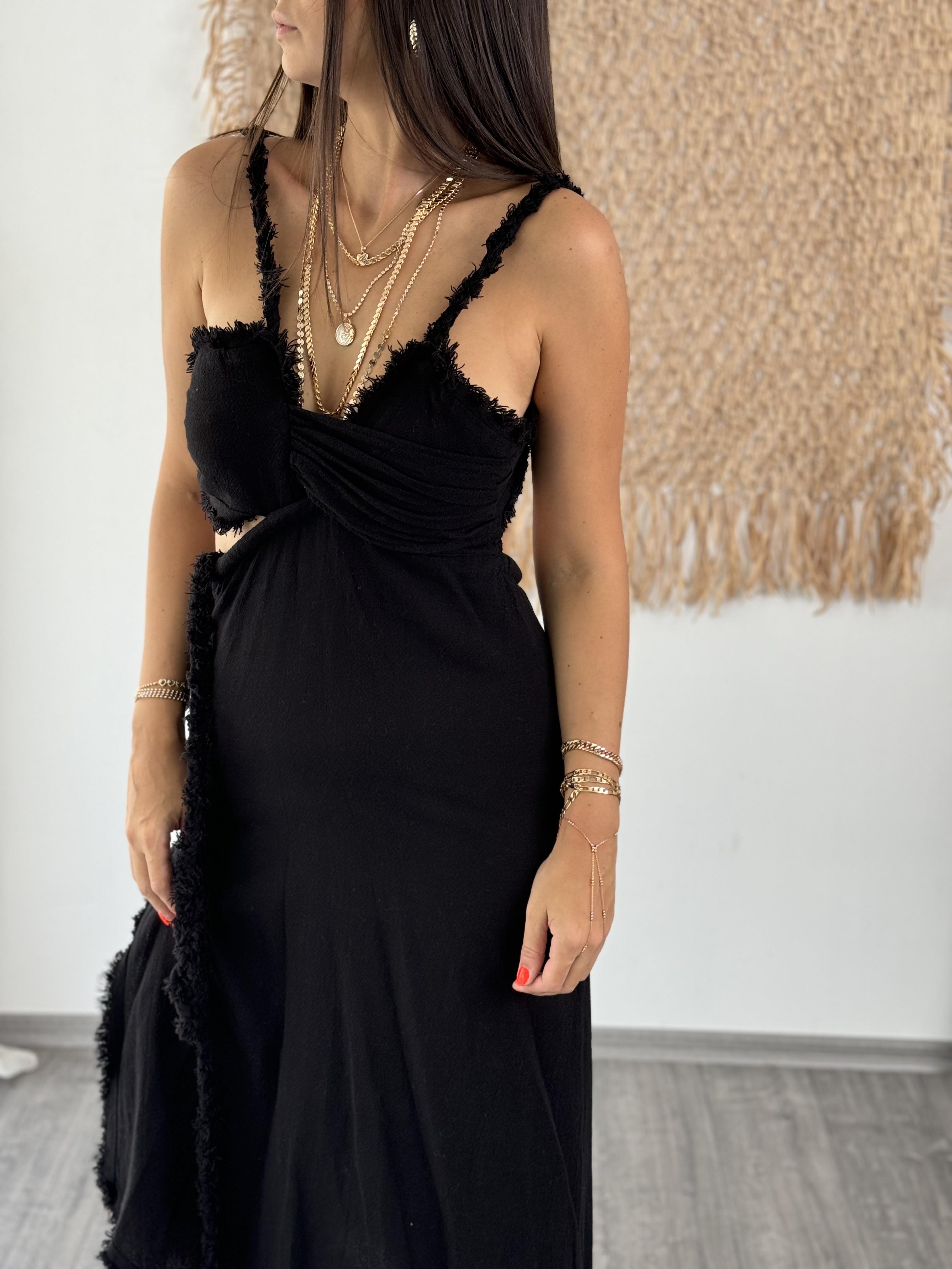 CALİMA SİYAH TASARIM ELBİSE