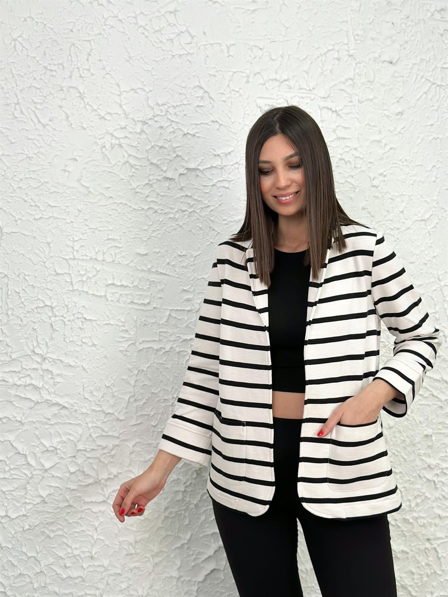 CAPTAİN ÇİZGİLİ BLAZER CEKET