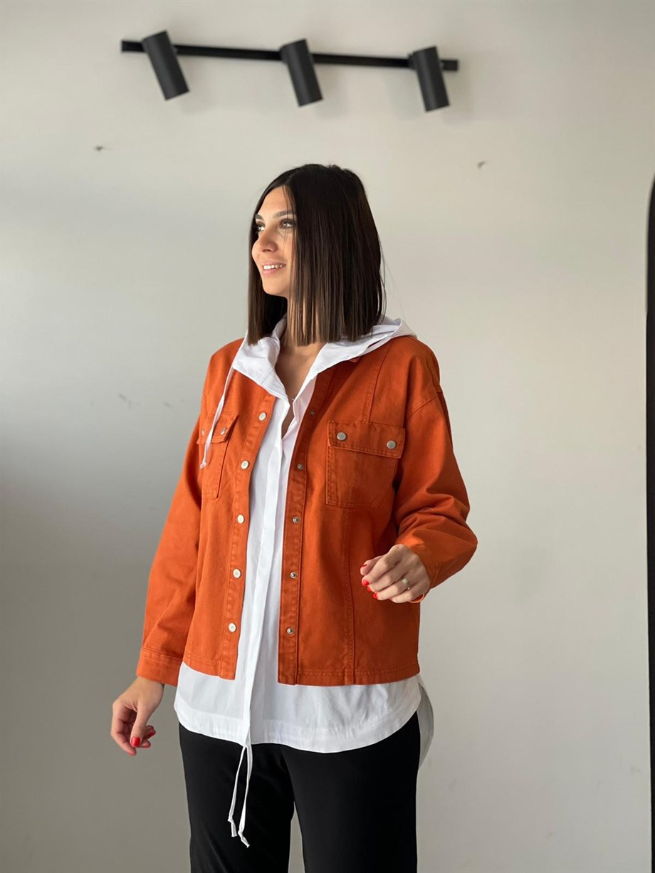 CAROD KİREMİT GABARDİN CEKET