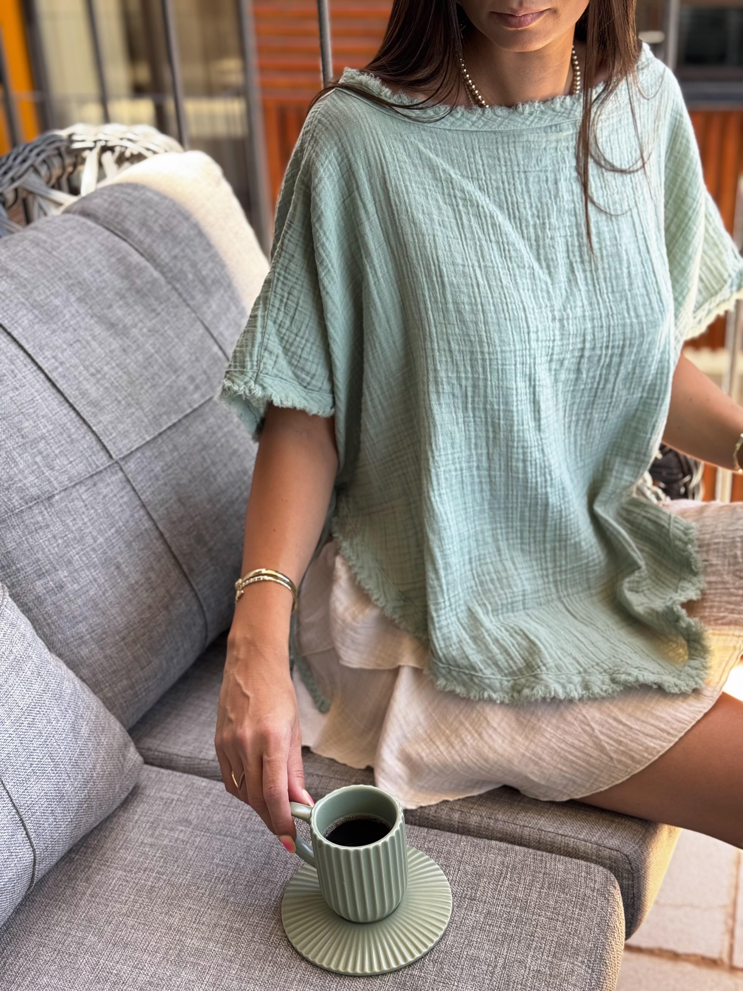 CELLY MİNT PANÇO BLUZ