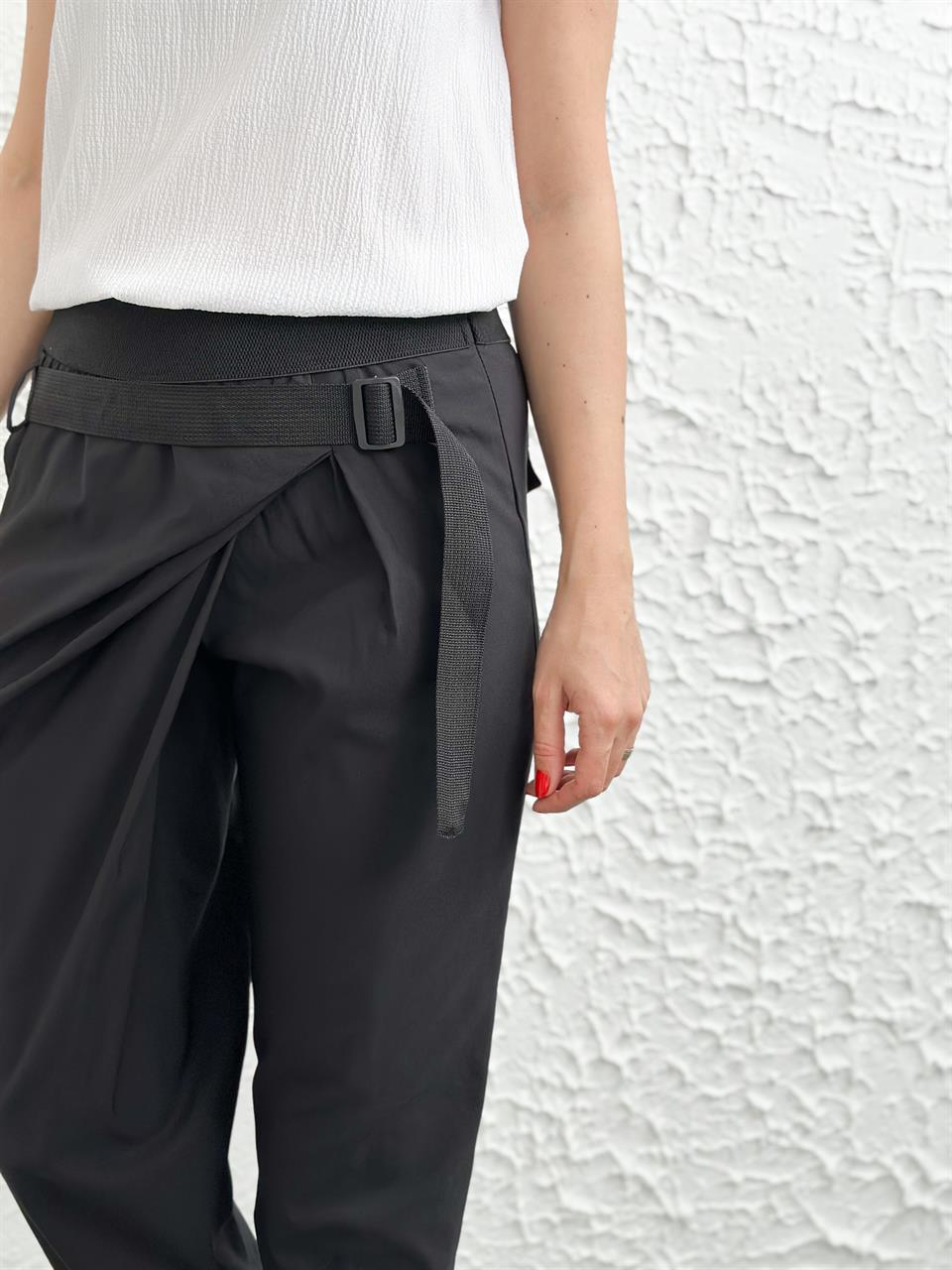 CHECK SİYAH TASARIM PANTOLON