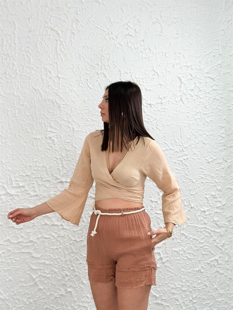 COACHELLA KOYU BEJ BLUZ