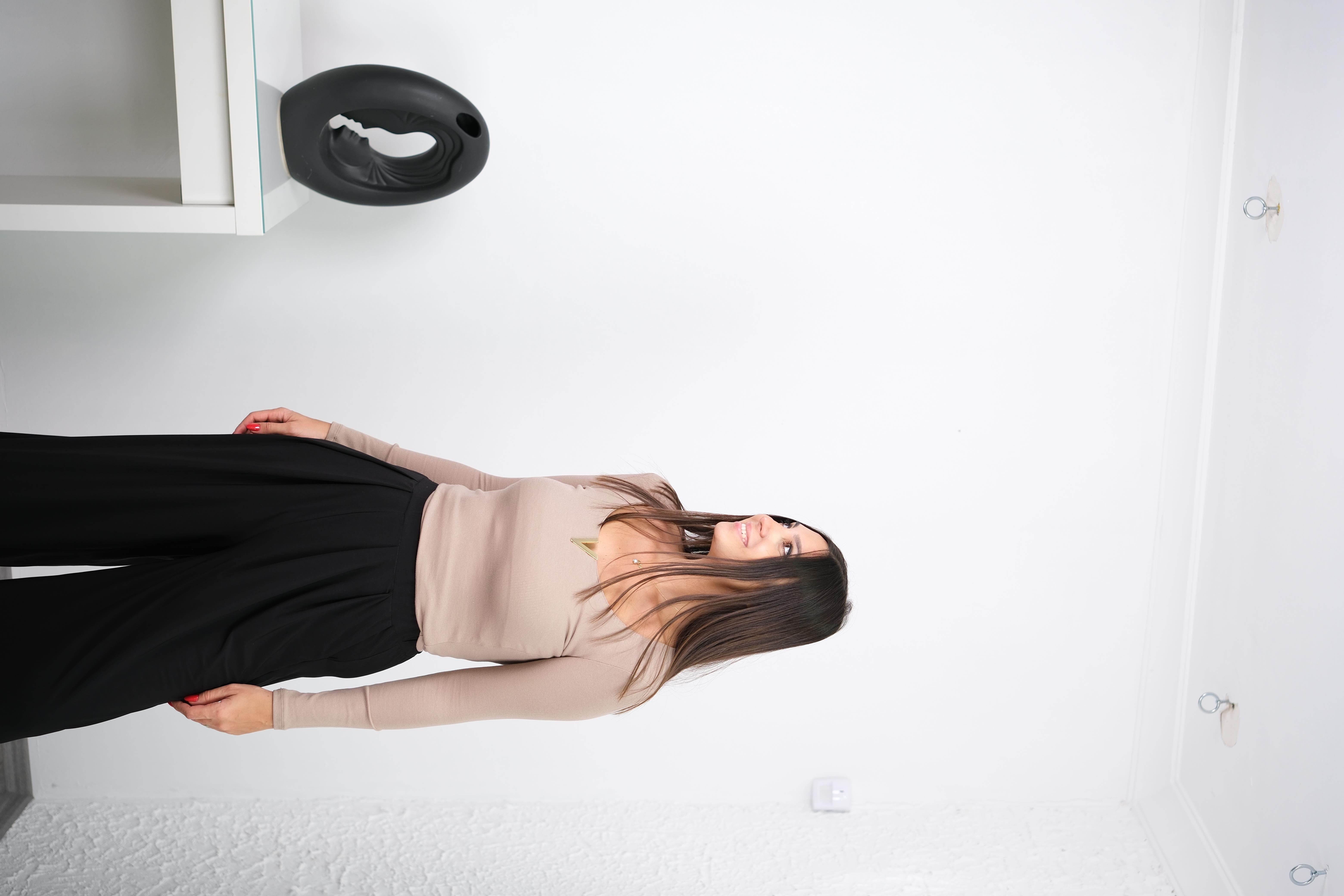 CORE METAL DETAYLI VİZON BLUZ