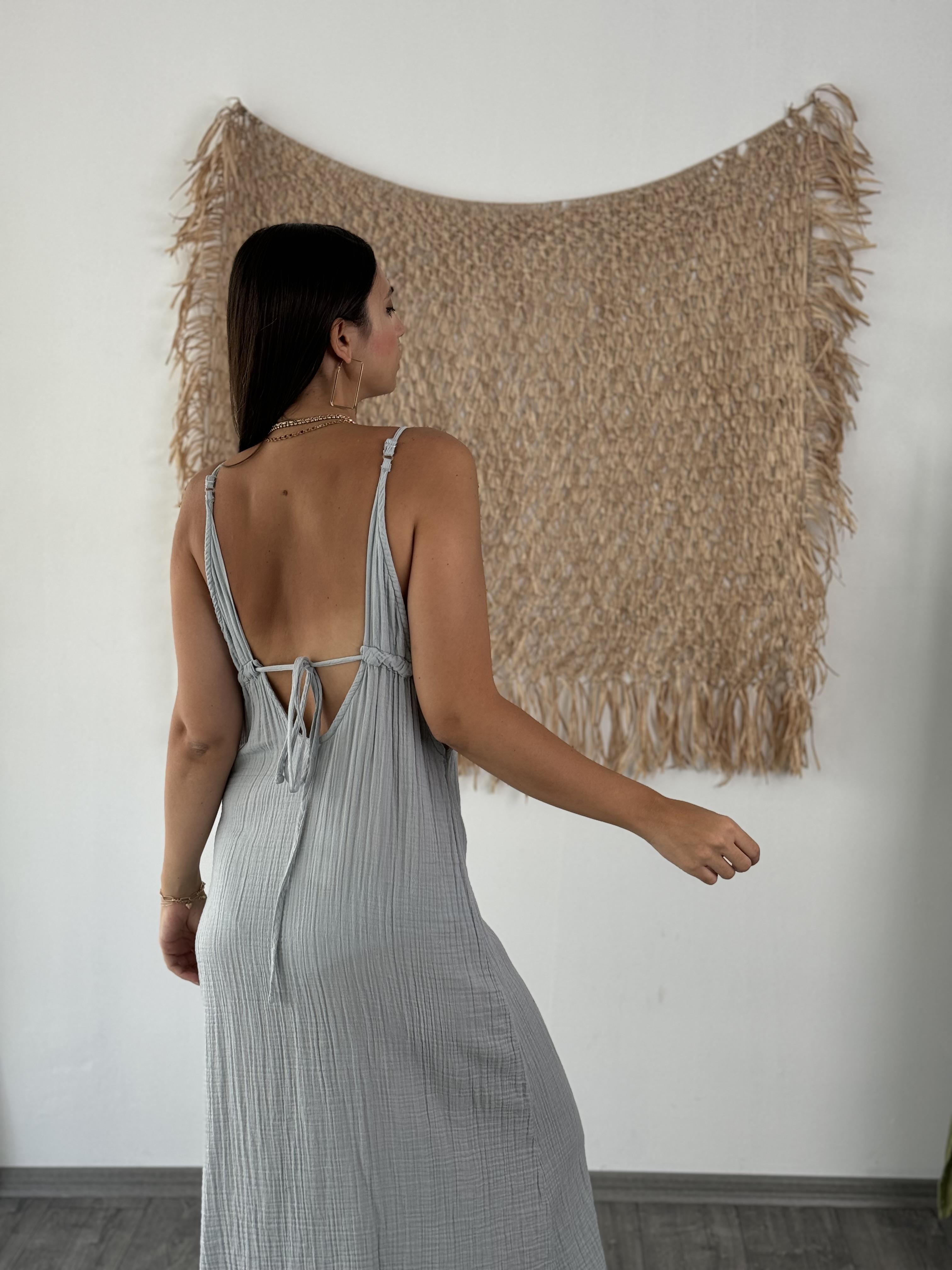 DİAN GRİ MÜSLİN ELBİSE