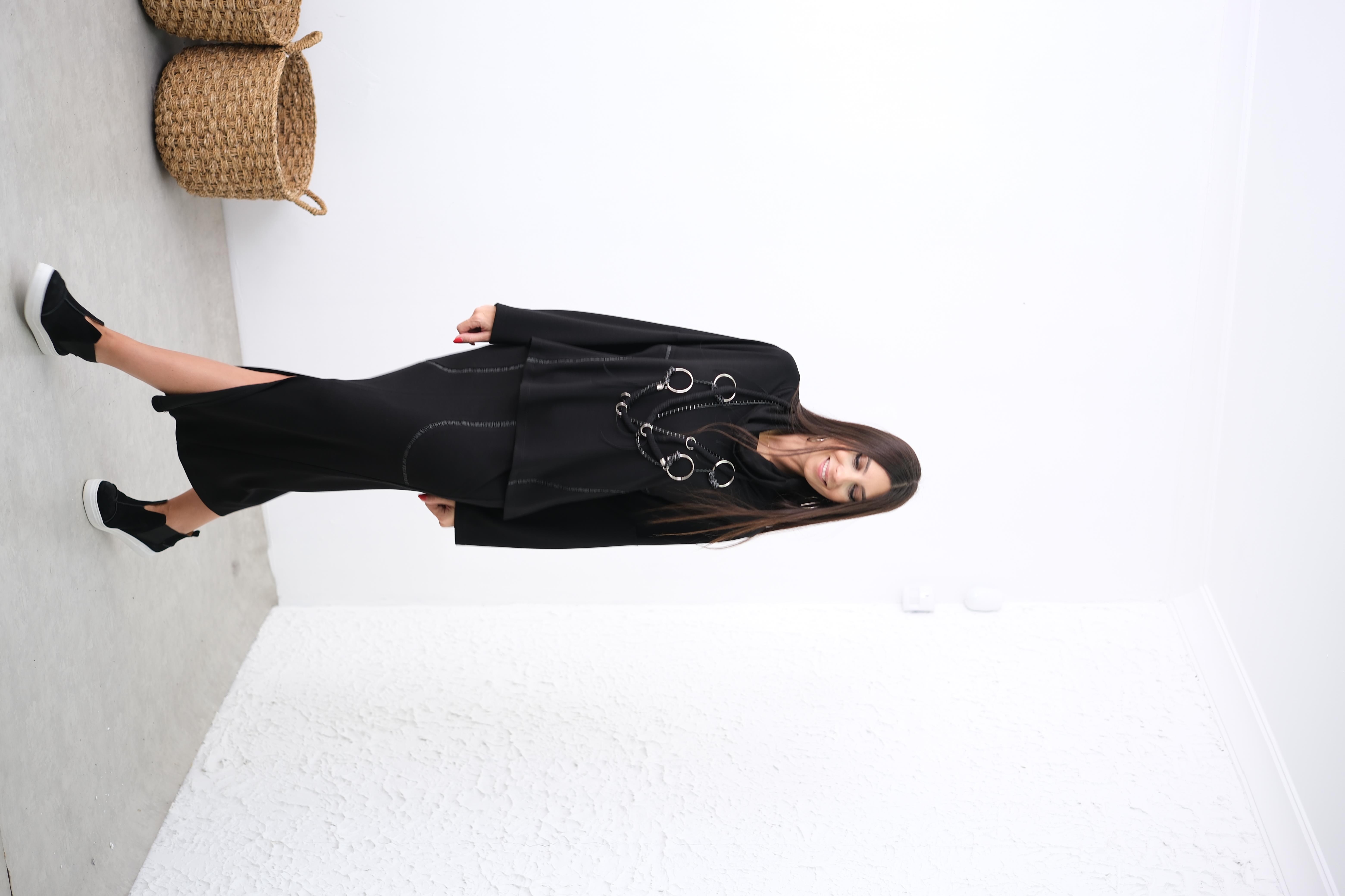 DİOS SİYAH TASARIM BLUZ