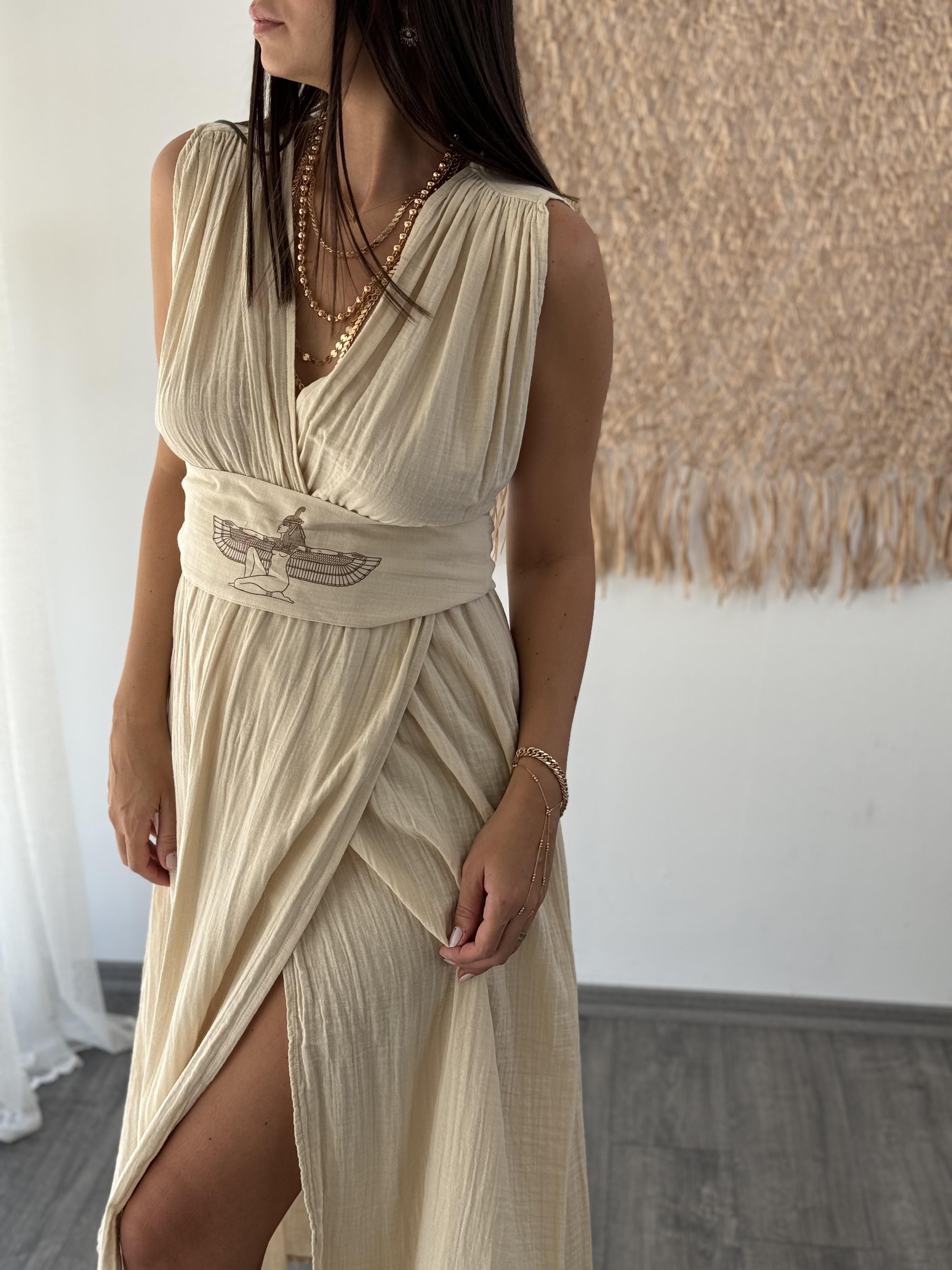 EGYPT BEJ MÜSLİN ELBİSE