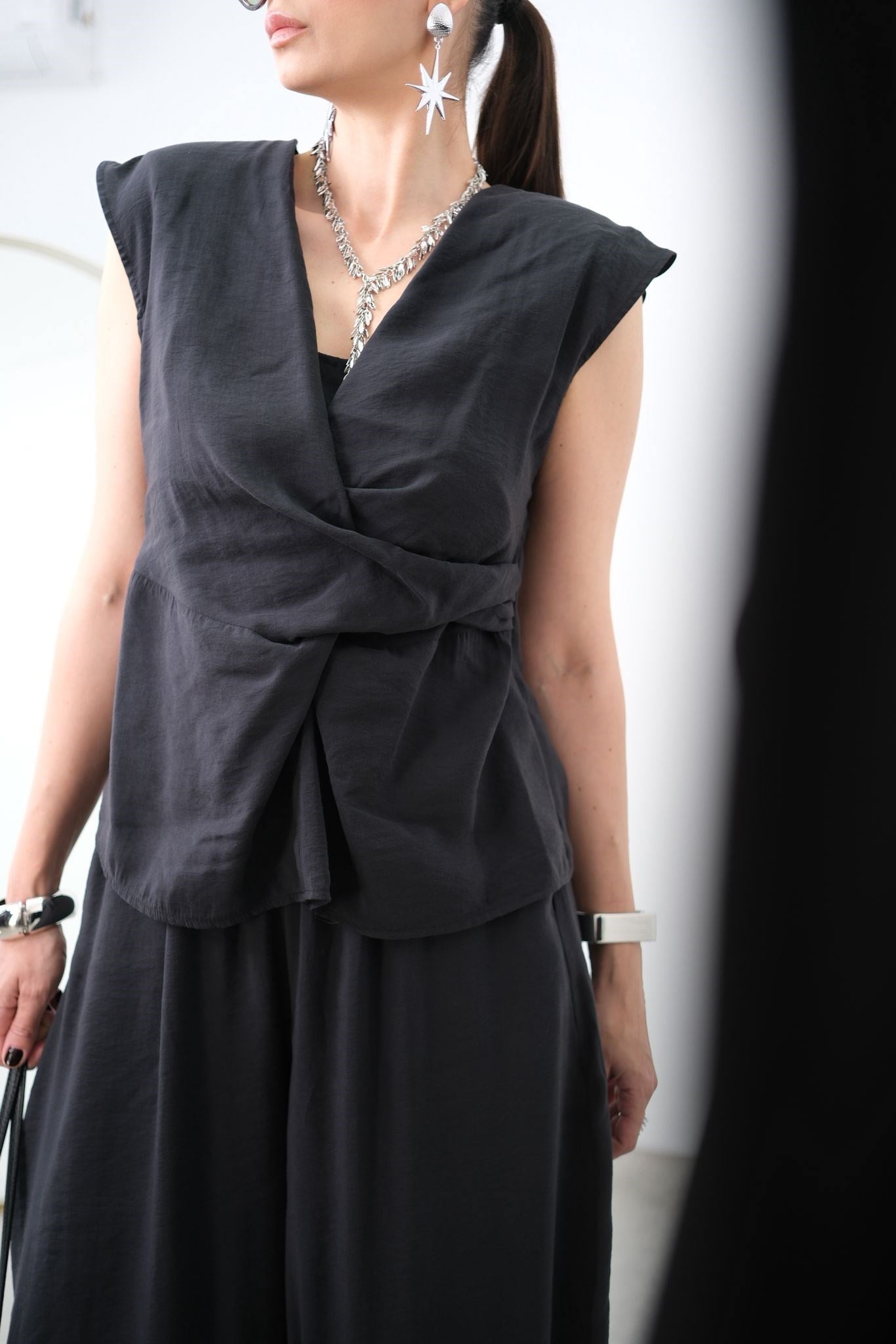 EXA SİYAH TASARIM BLUZ