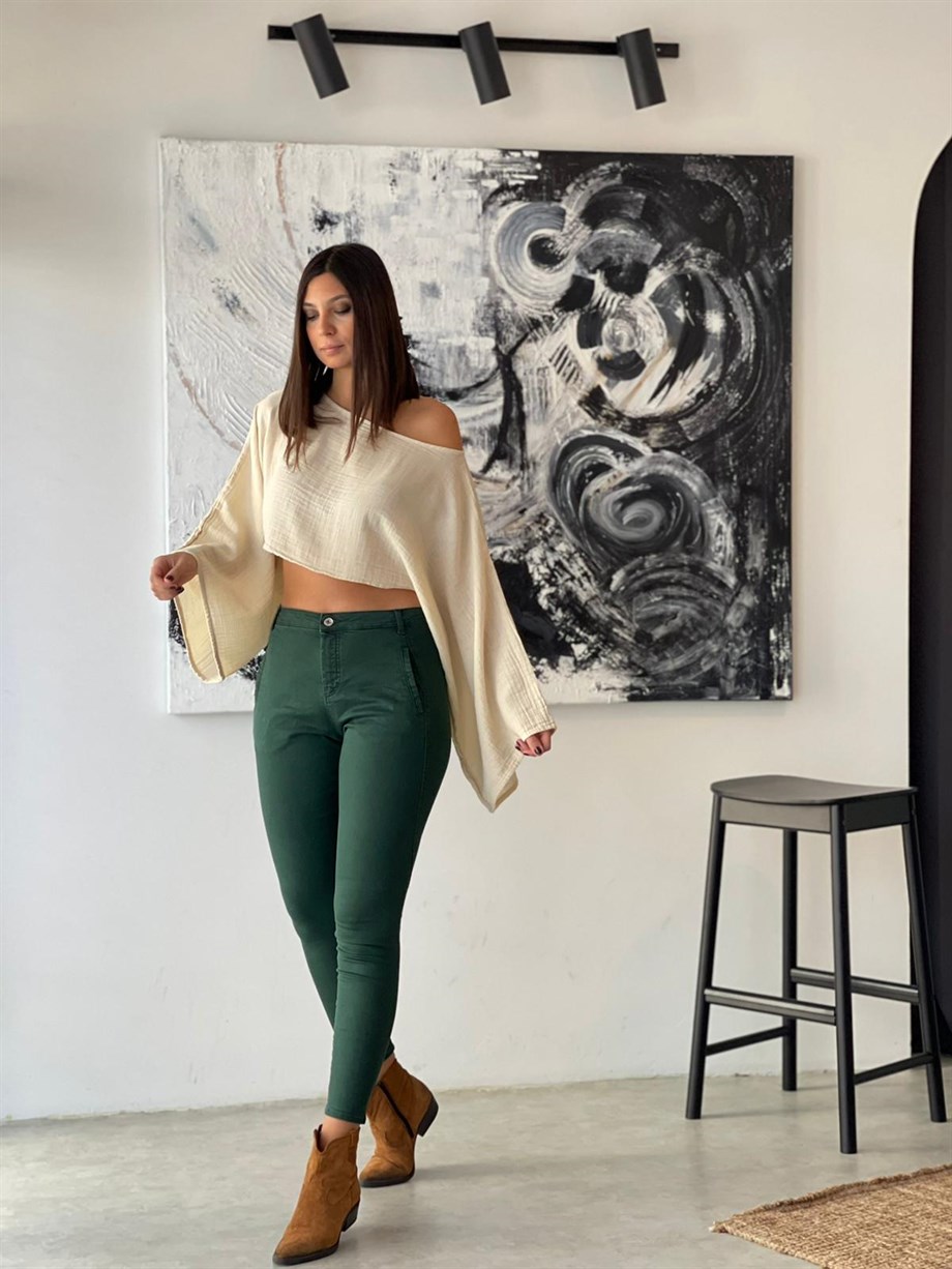 FIVE KOYU YEŞİL SKINNY JEAN