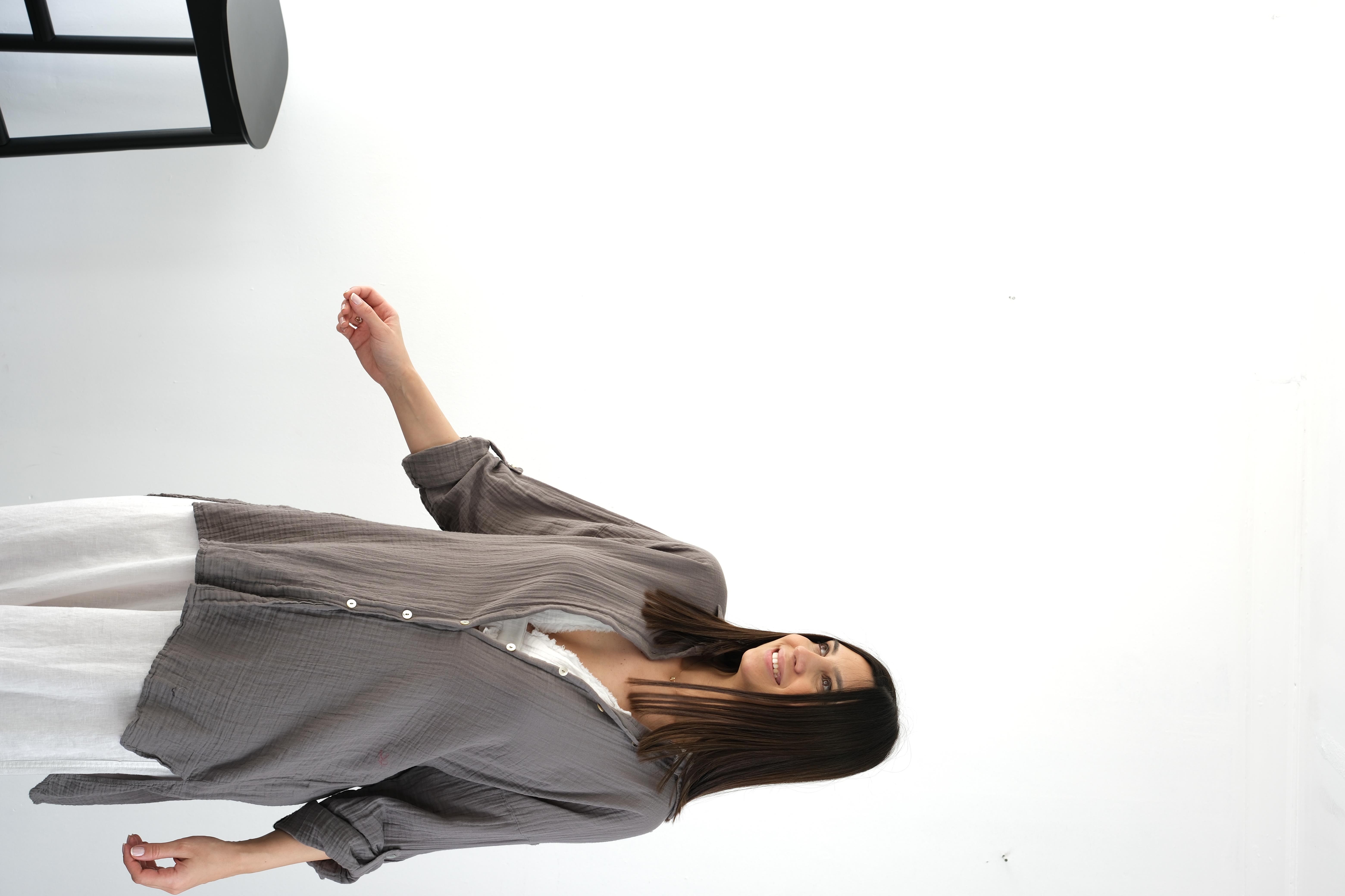 FLY MÜSLİN ANTRASİT TUNİK