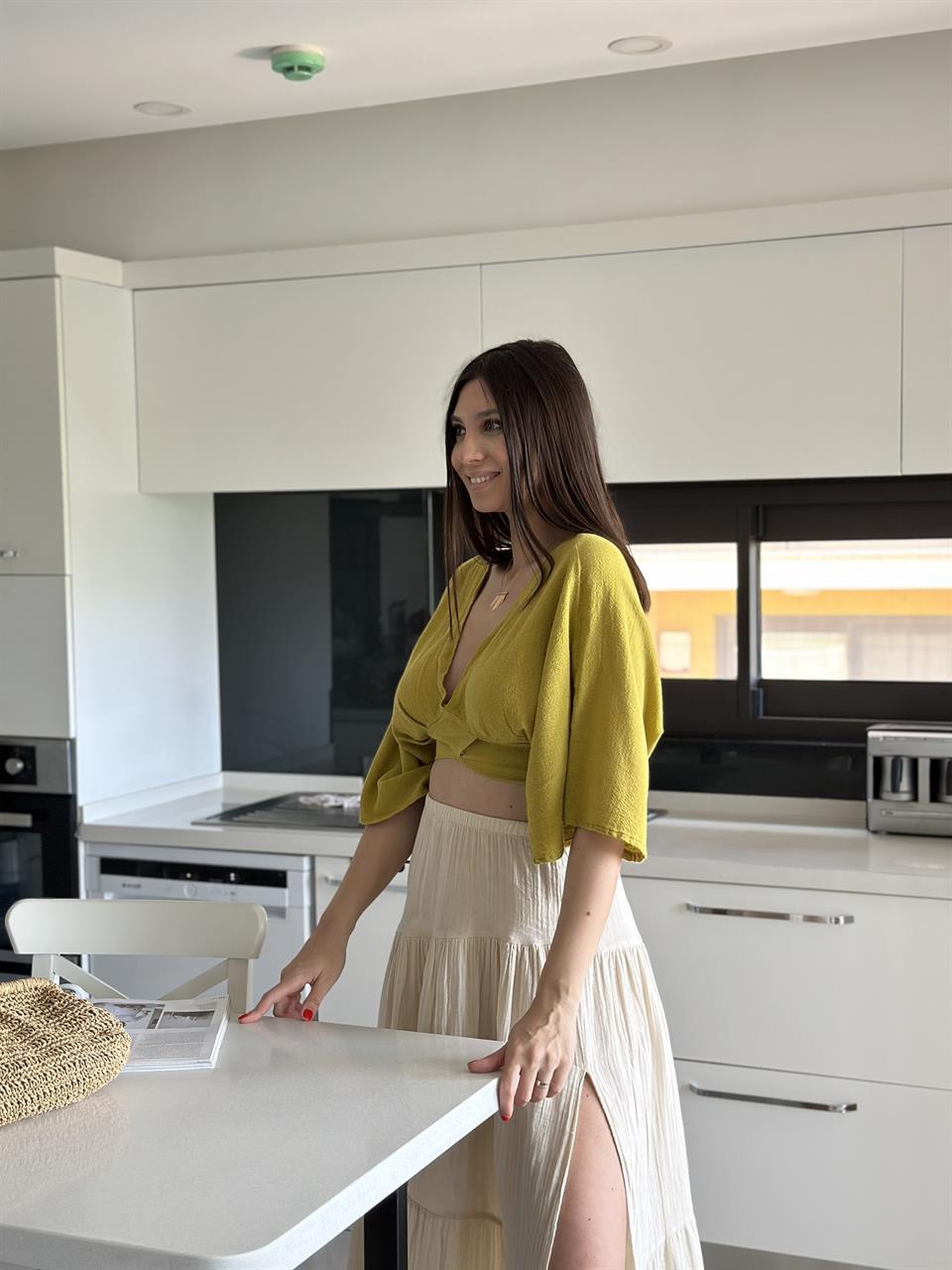 GAİA LİMONKÜFÜ BAĞLAMALI BLUZ