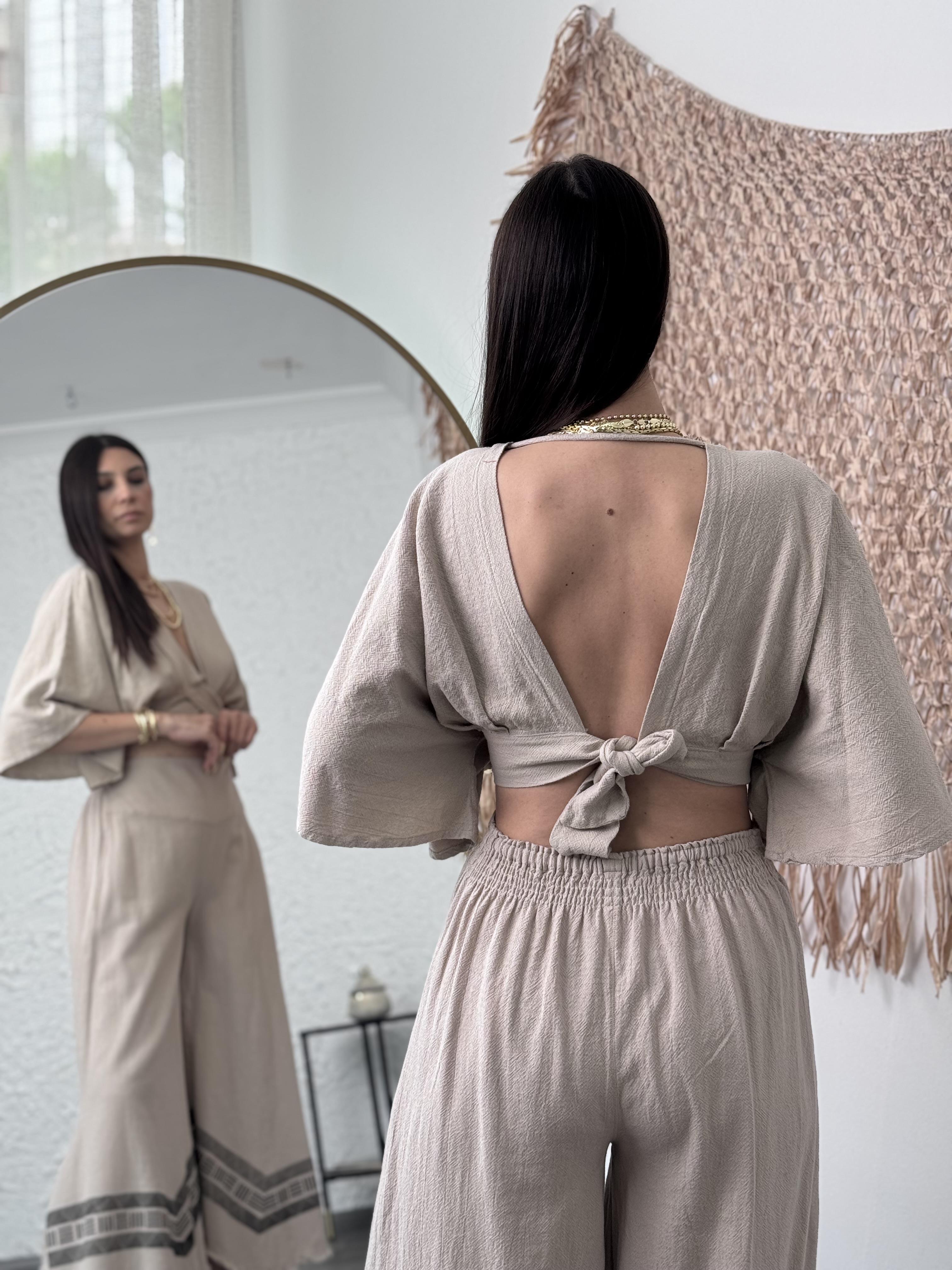 GAİA TAŞ BAĞLAMALI BLUZ