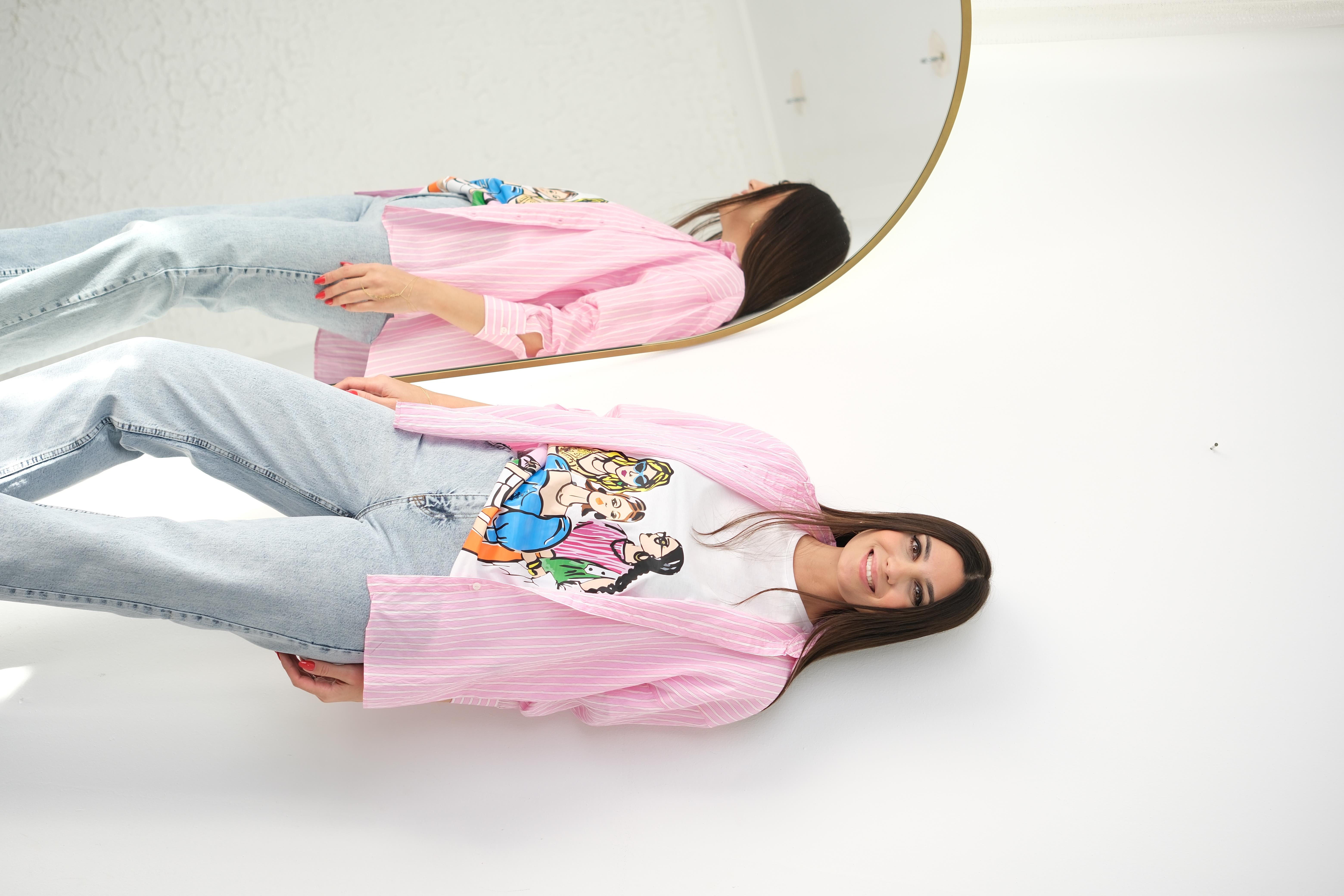 GİRLS BEYAZ BASKILI TİŞÖRT