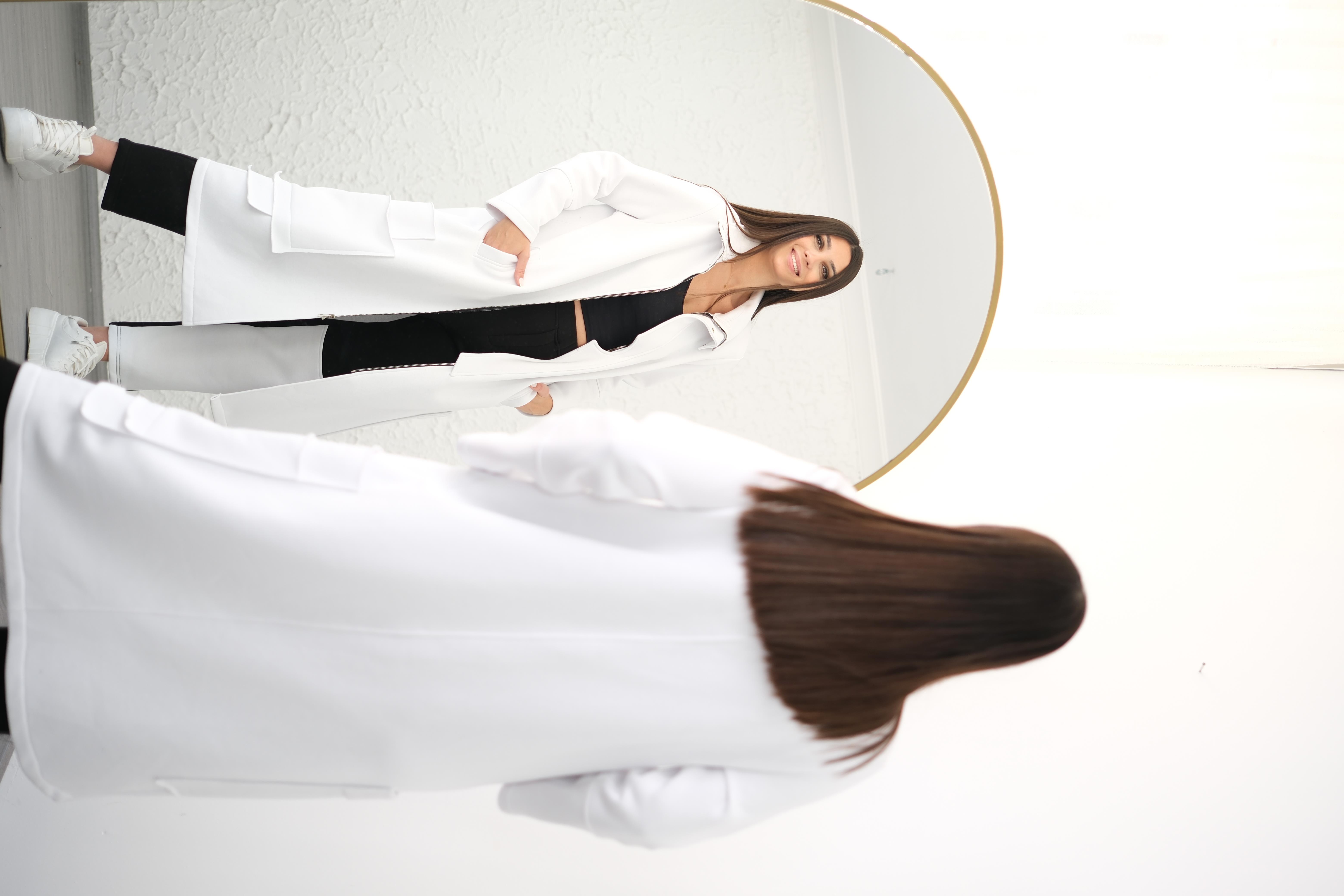 GONA TASARIM BEYAZ CEKET