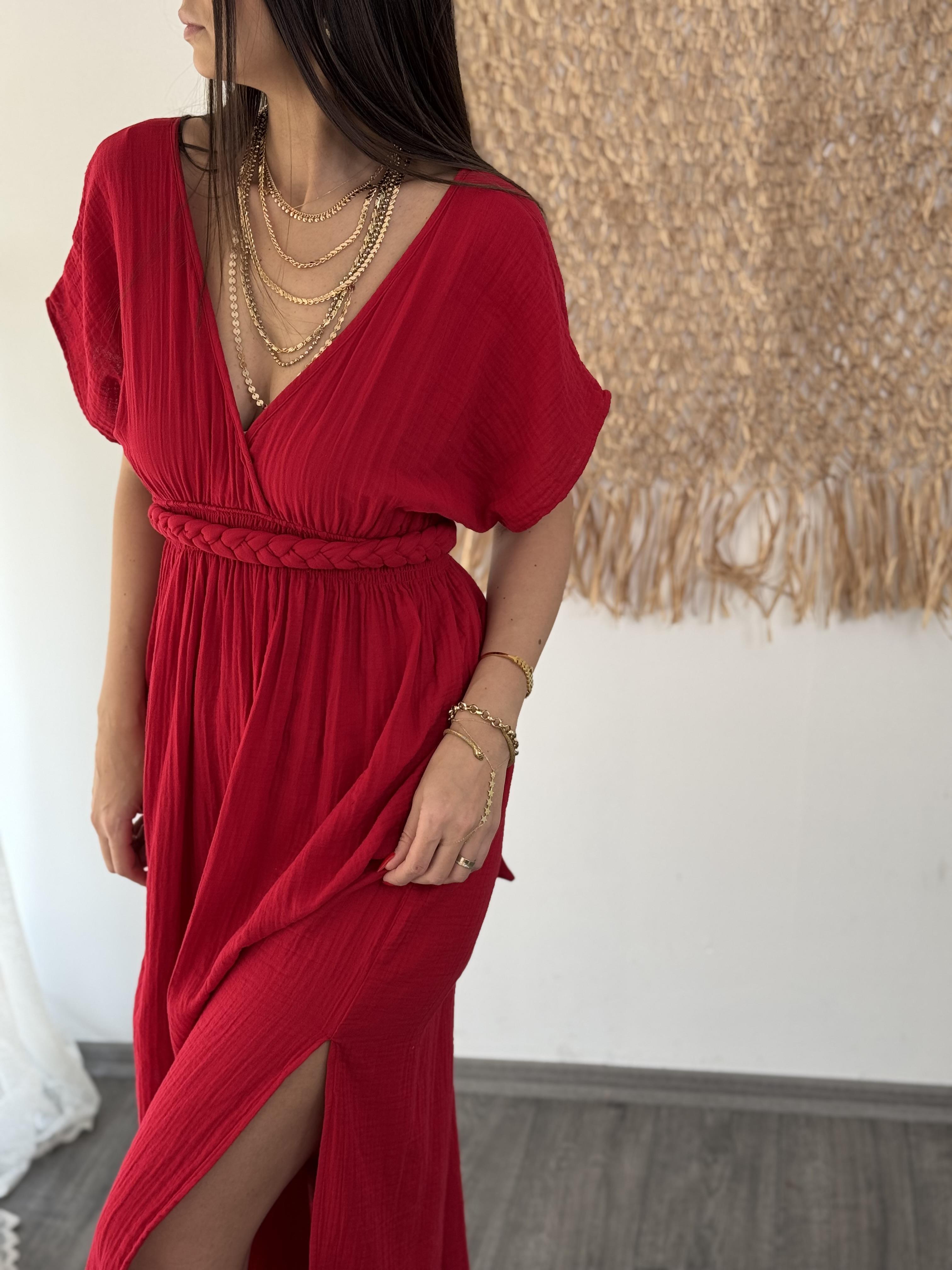 HELEN VİŞNE MÜSLİN ELBİSE