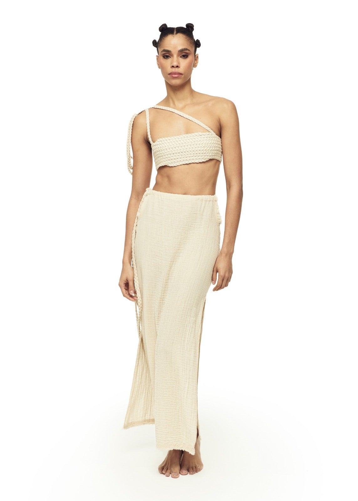 İNSİA BEJ CROP ETEK TAKIM