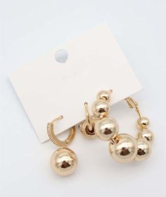JALL BONCUKLU 3LÜ KOMBİN ÇELİK KÜPE