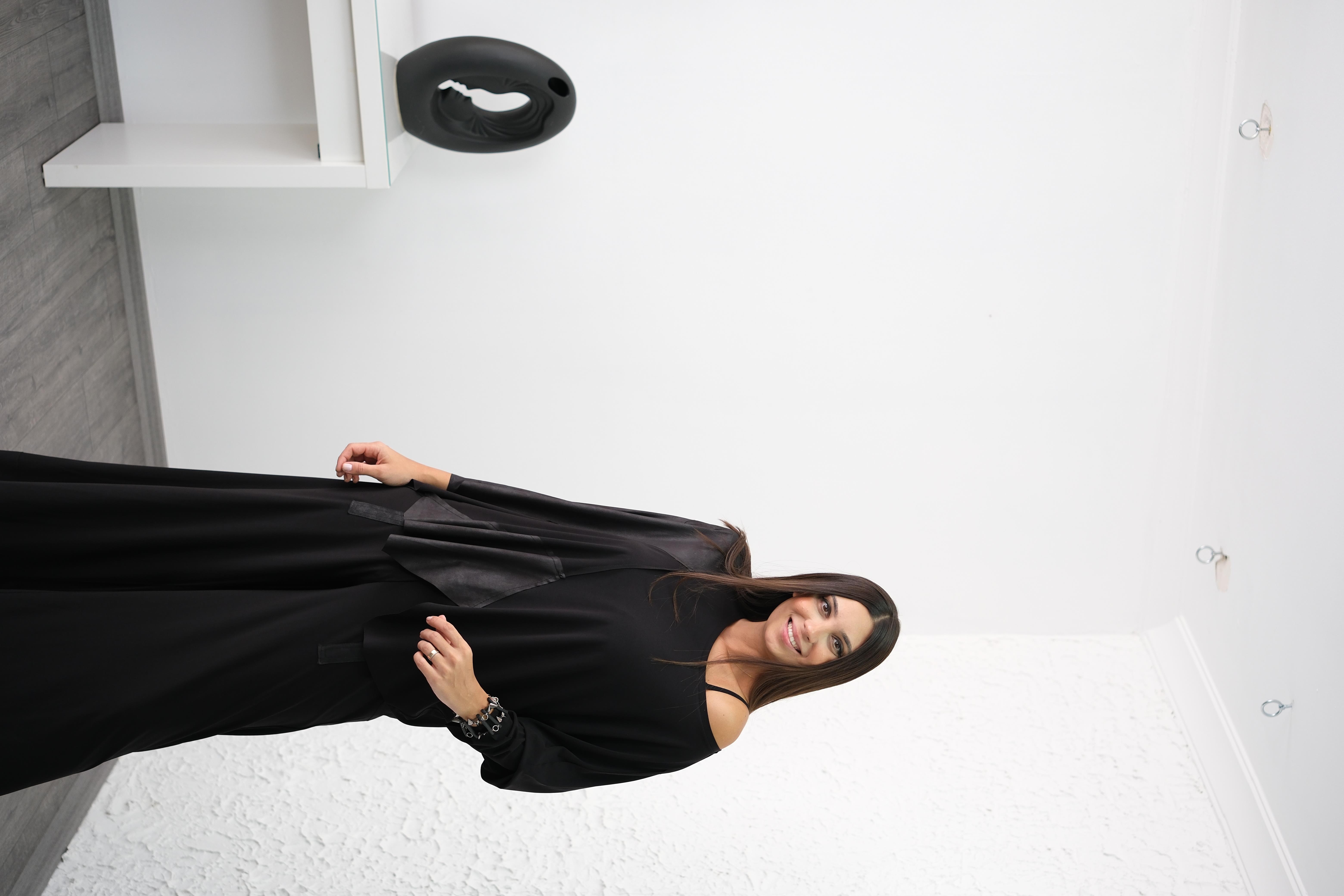 JANTE SİYAH DERİ DETAYLI BLUZ