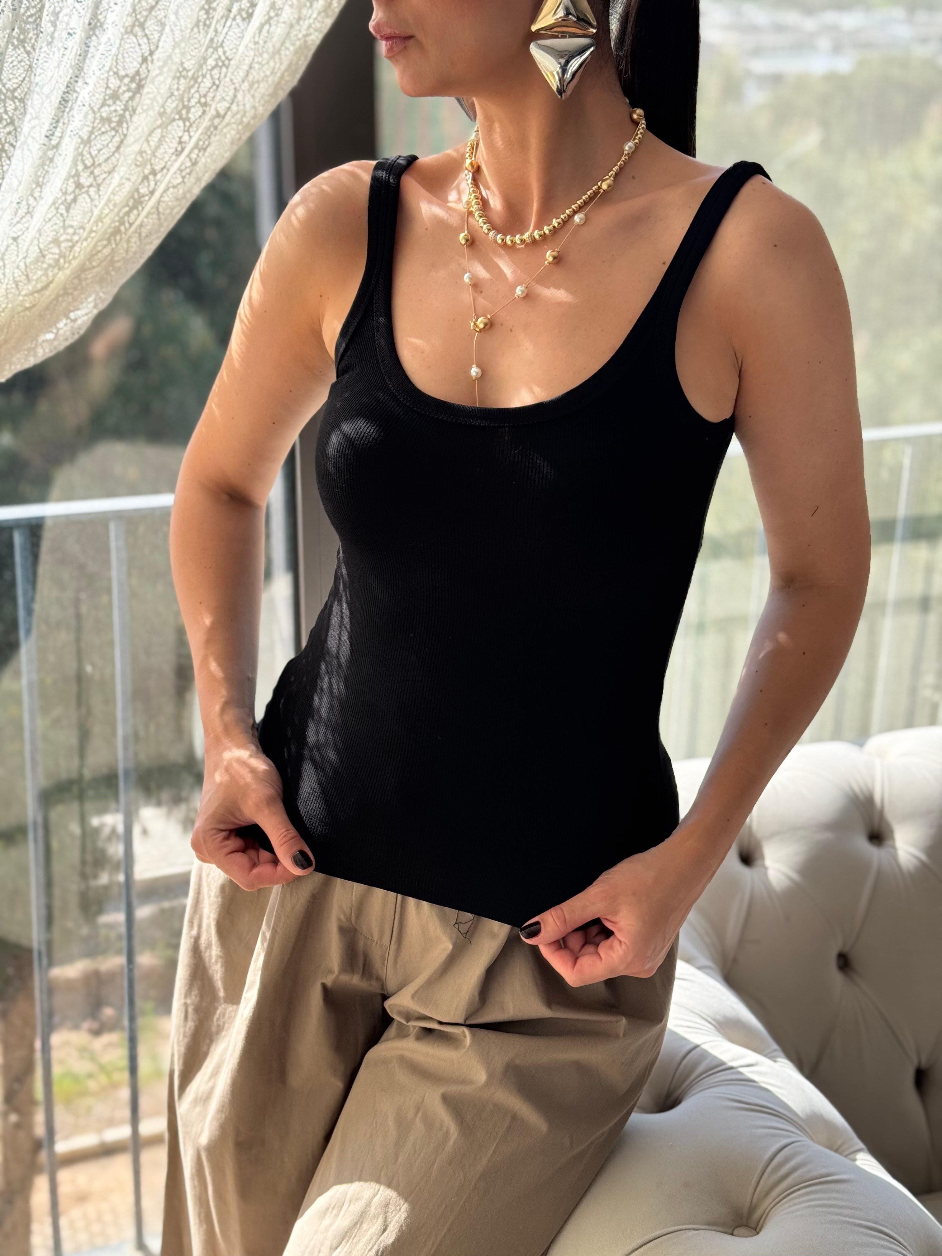 KASİ FİTİLLİ SİYAH ATLET