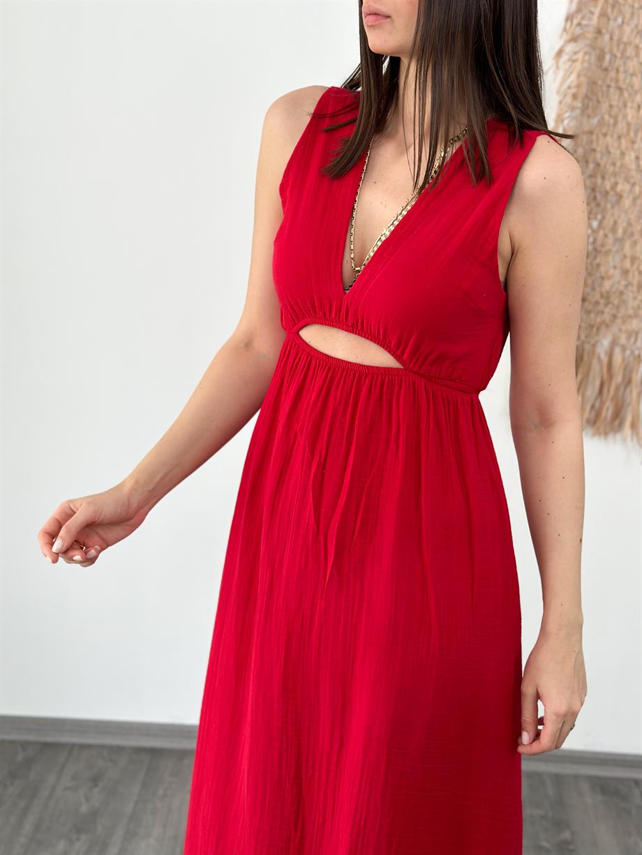 LA MIA VİŞNE MÜSLİN ELBİSE