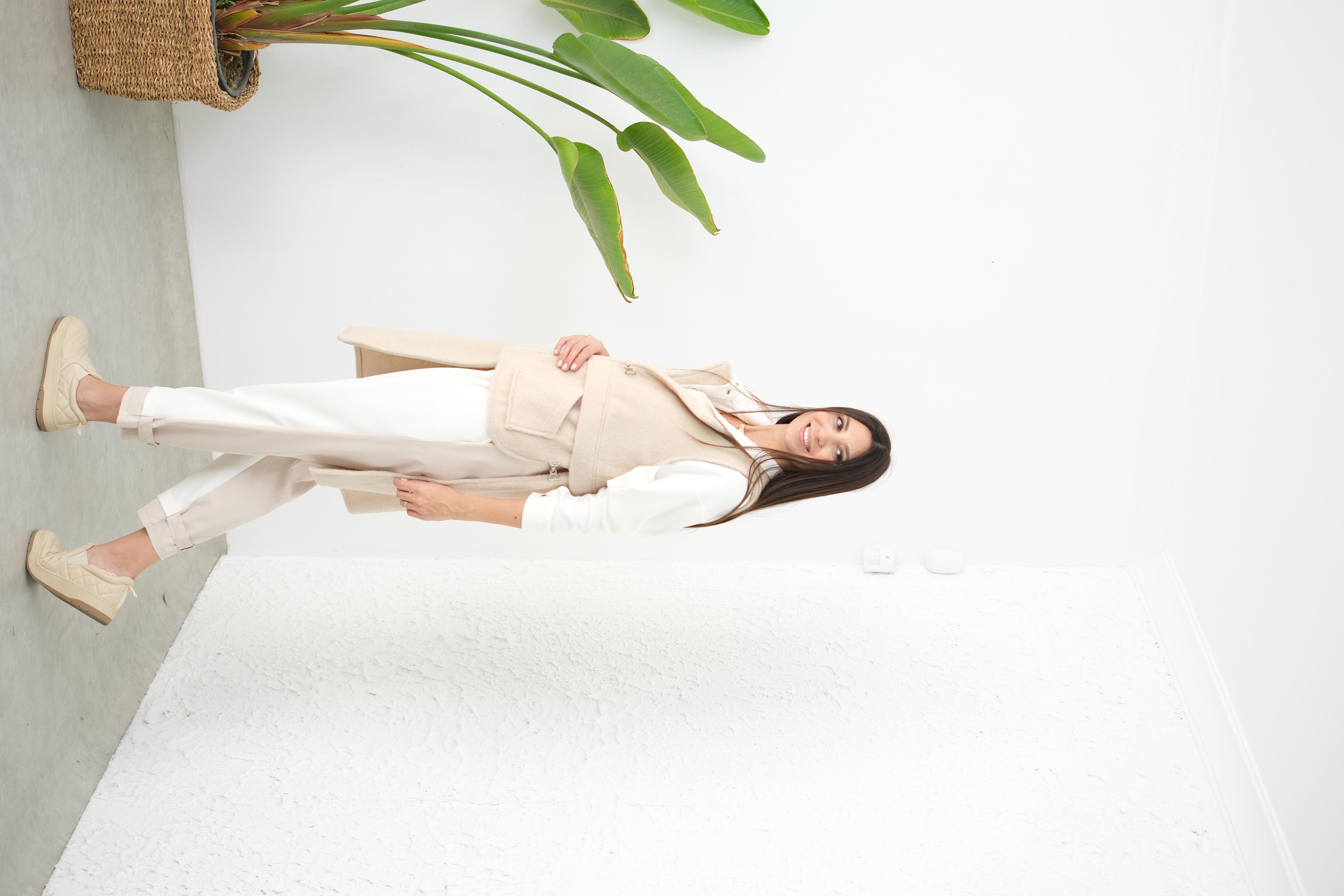 LARGO KREM TASARIM YELEK