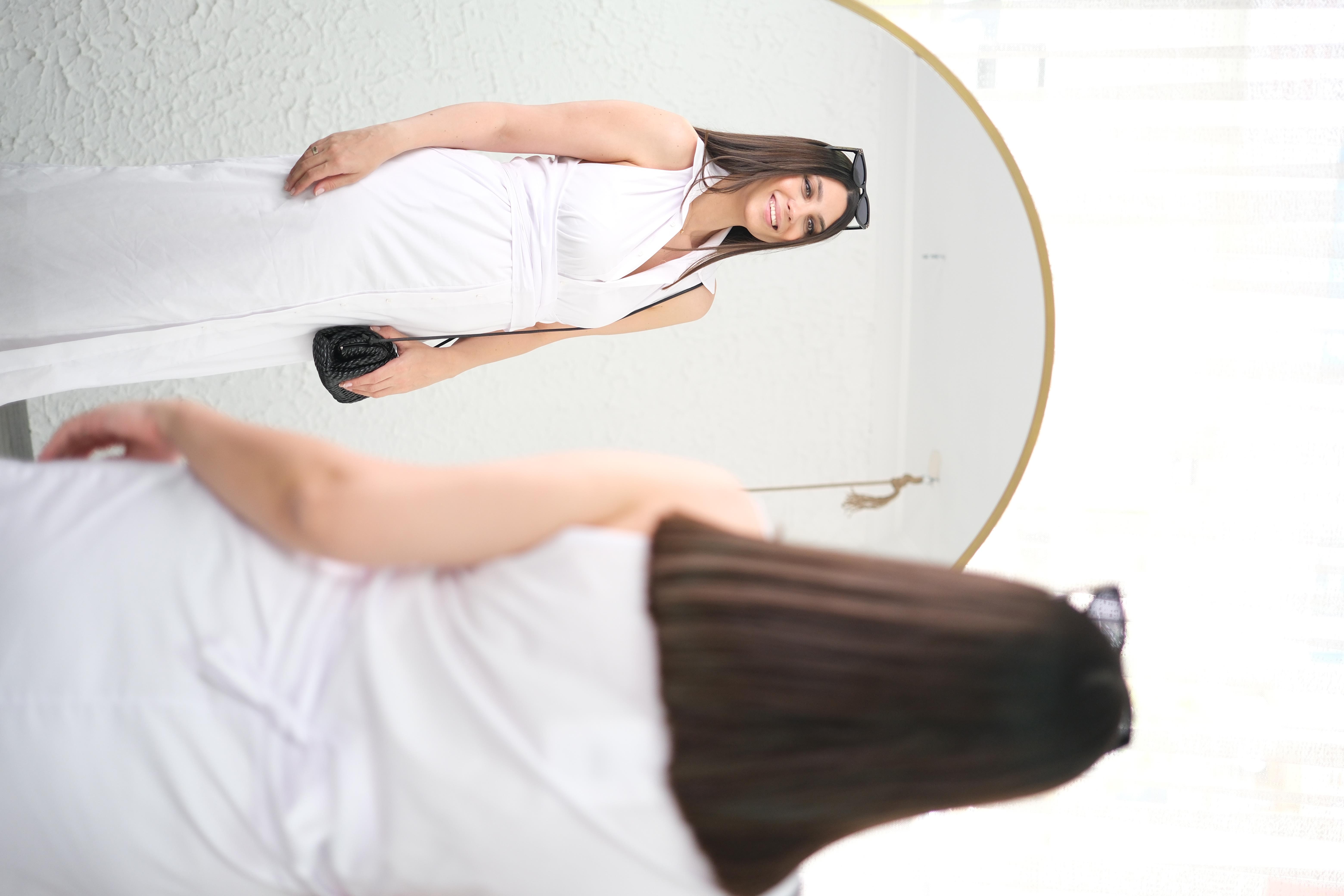 LEBON BEYAZ GÖMLEK ELBİSE