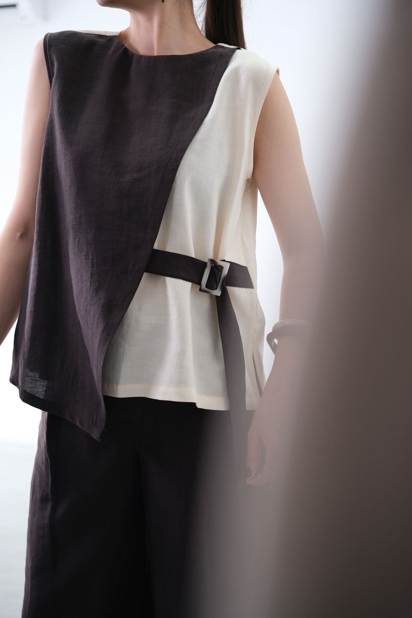 LİVA BEJ-KAHVE BLUZ